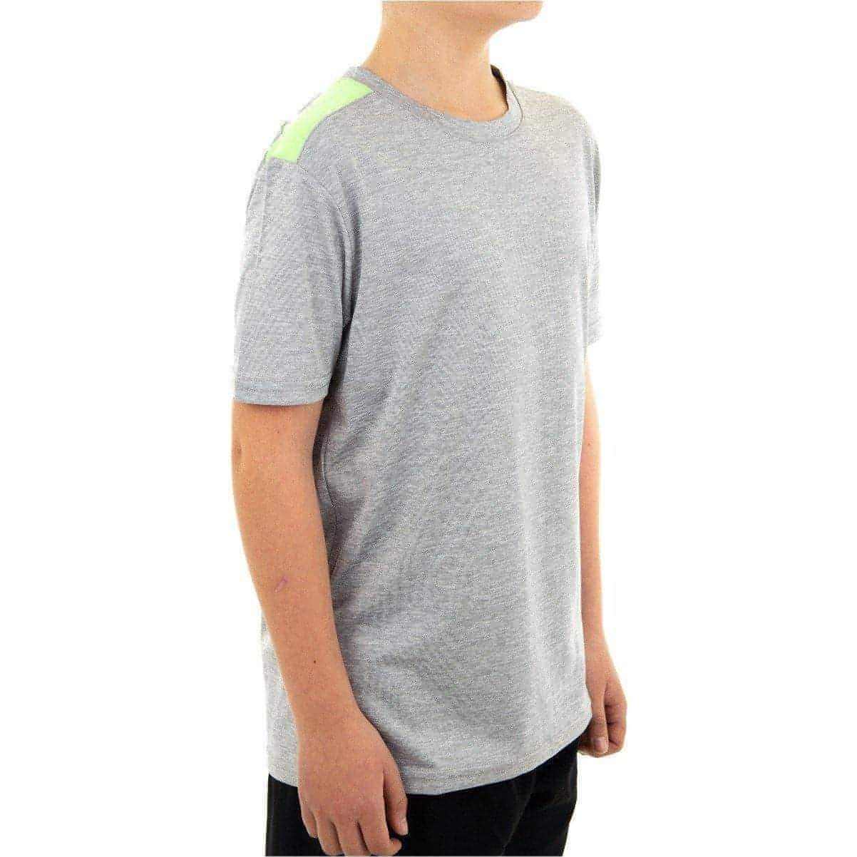 More Mile Marl Boys Short Sleeve Running Top - Grey - Image 2