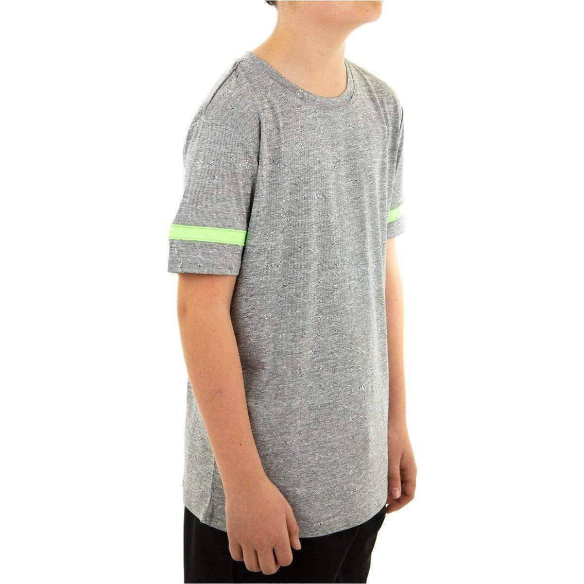 More Mile Marl Boys Short Sleeve Running Top - Grey - Image 2