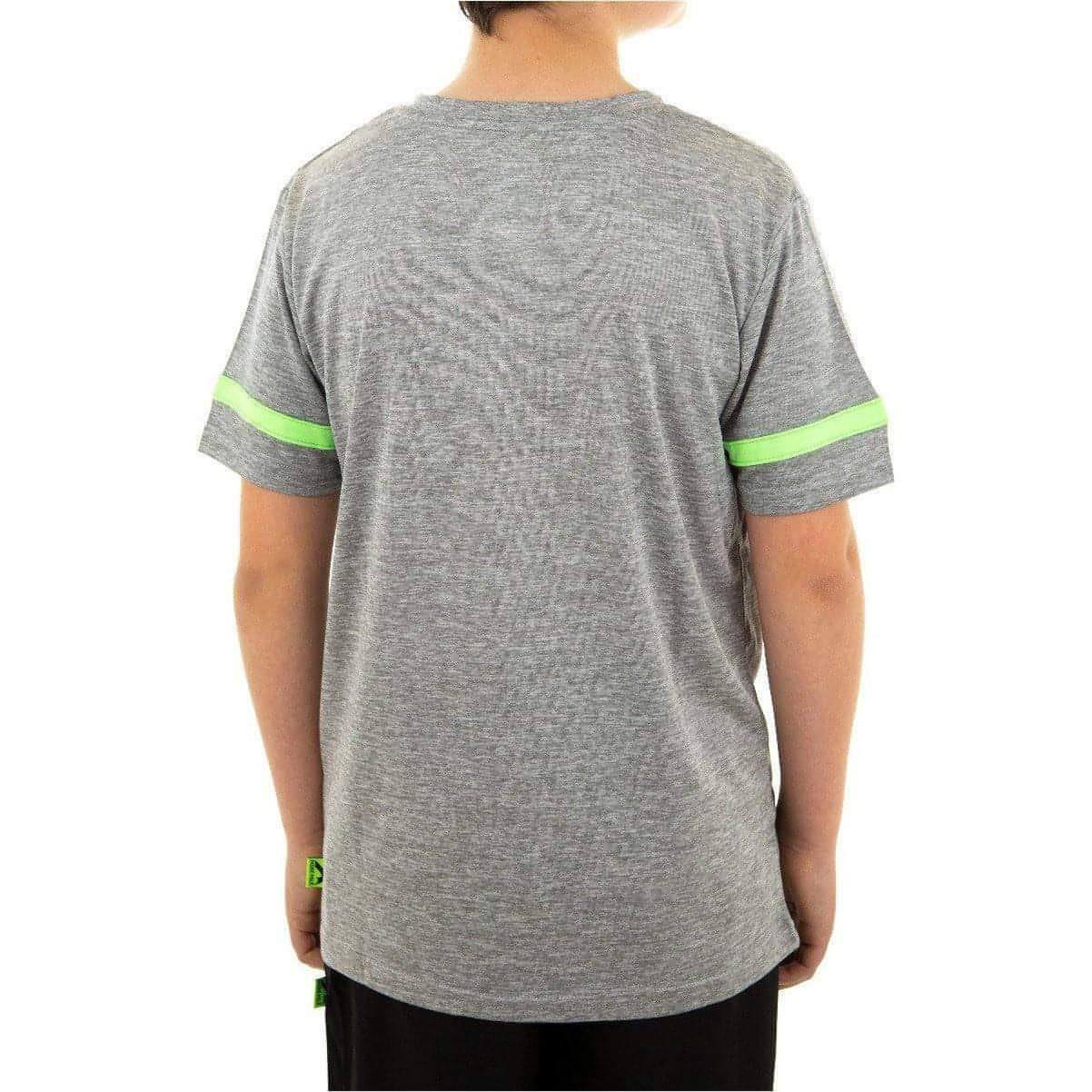 More Mile Marl Boys Short Sleeve Running Top - Grey - Image 3