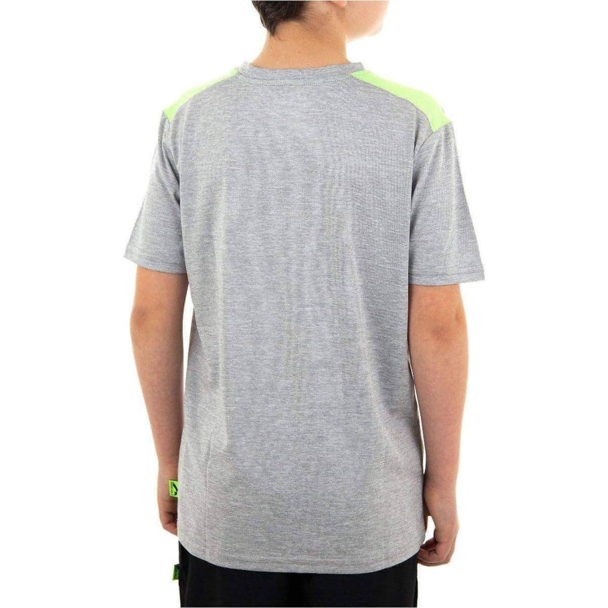 More Mile Marl Boys Short Sleeve Running Top - Grey - Image 3