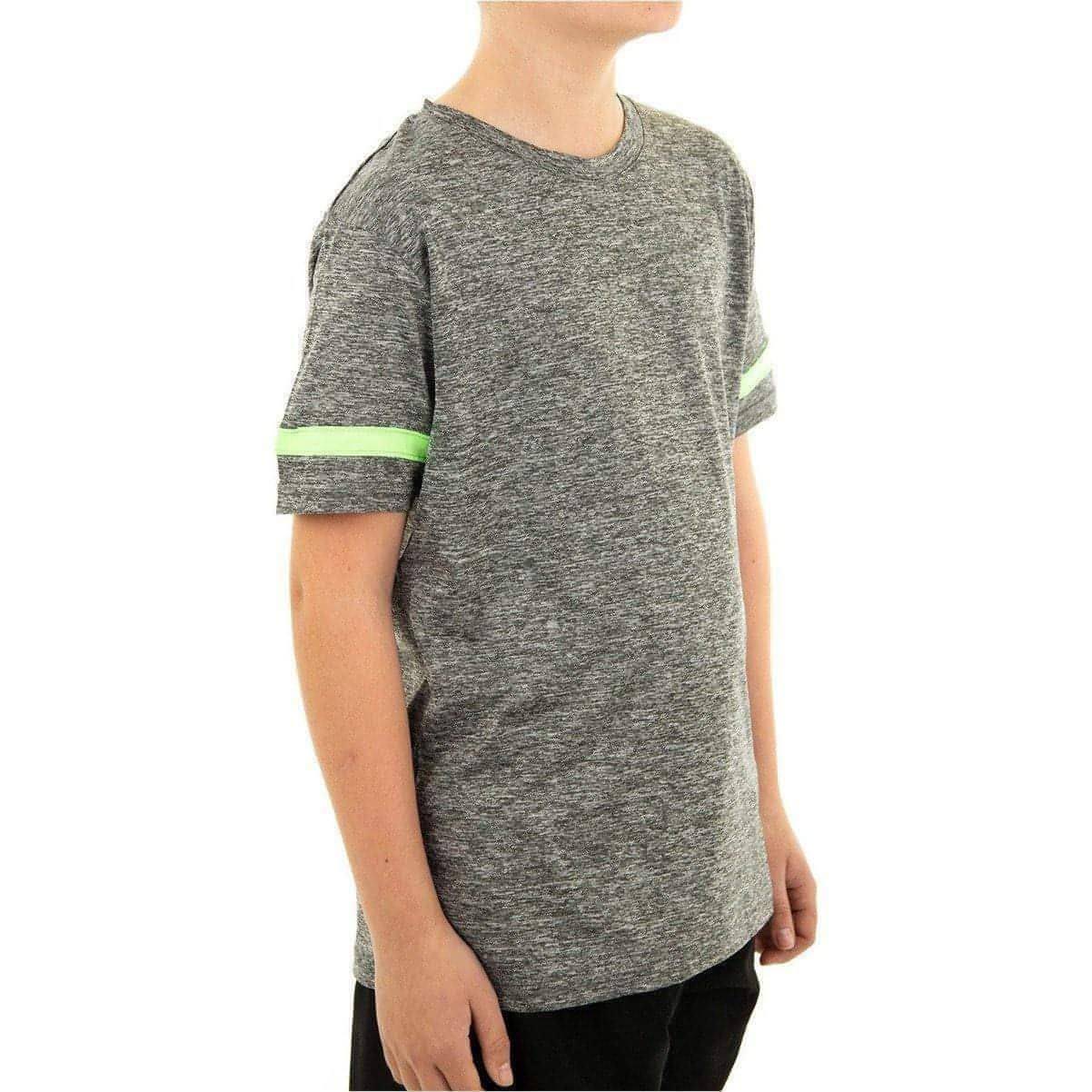 More Mile Marl Boys Short Sleeve Running Top - Grey - Image 3