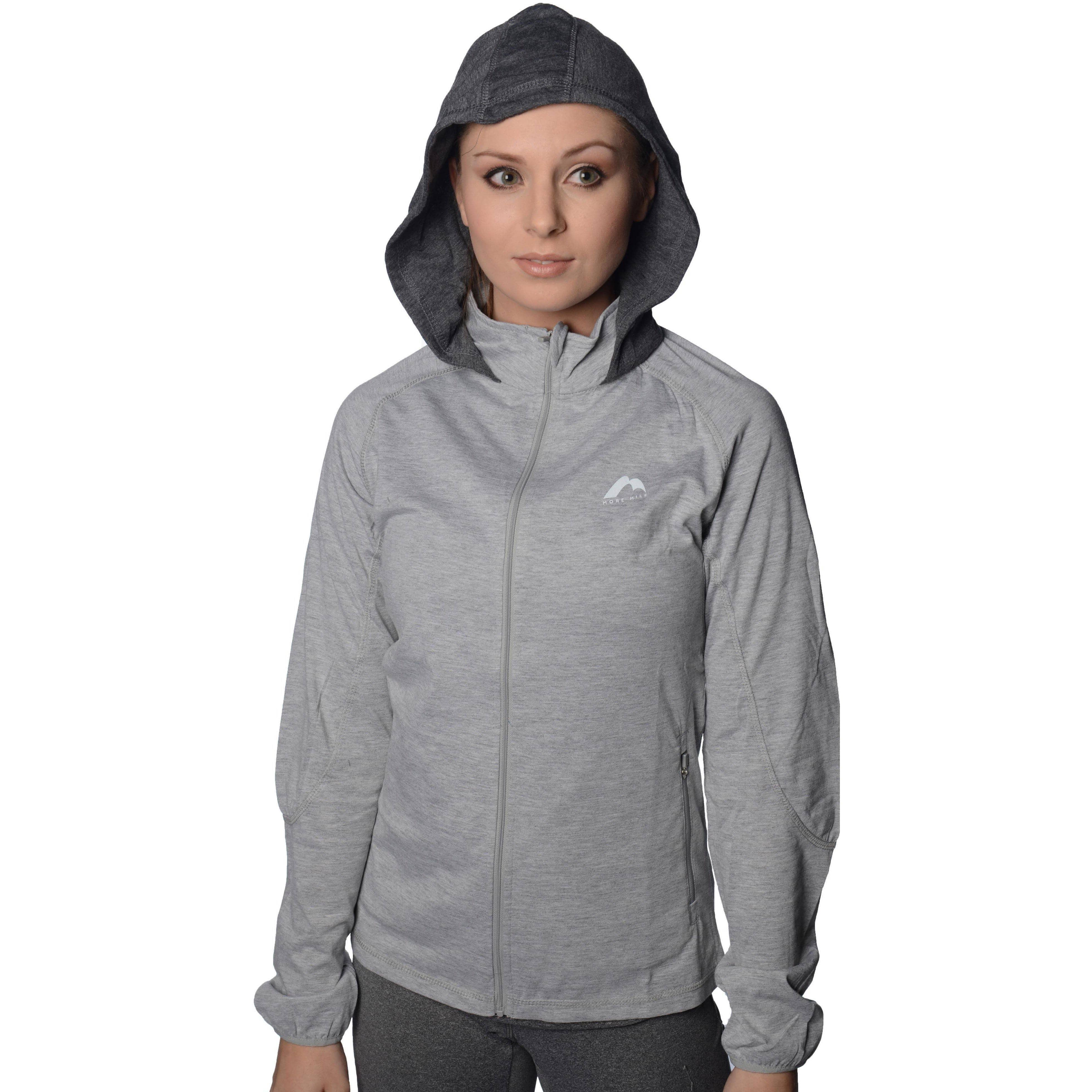 More Mile Marl Full Zip Womens Training Hoody - Grey - Image 3
