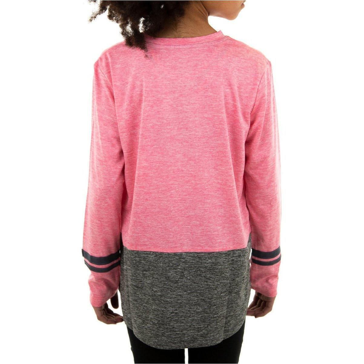 More Mile Marl Girls Long Sleeve Running Top - Pink - Image 3