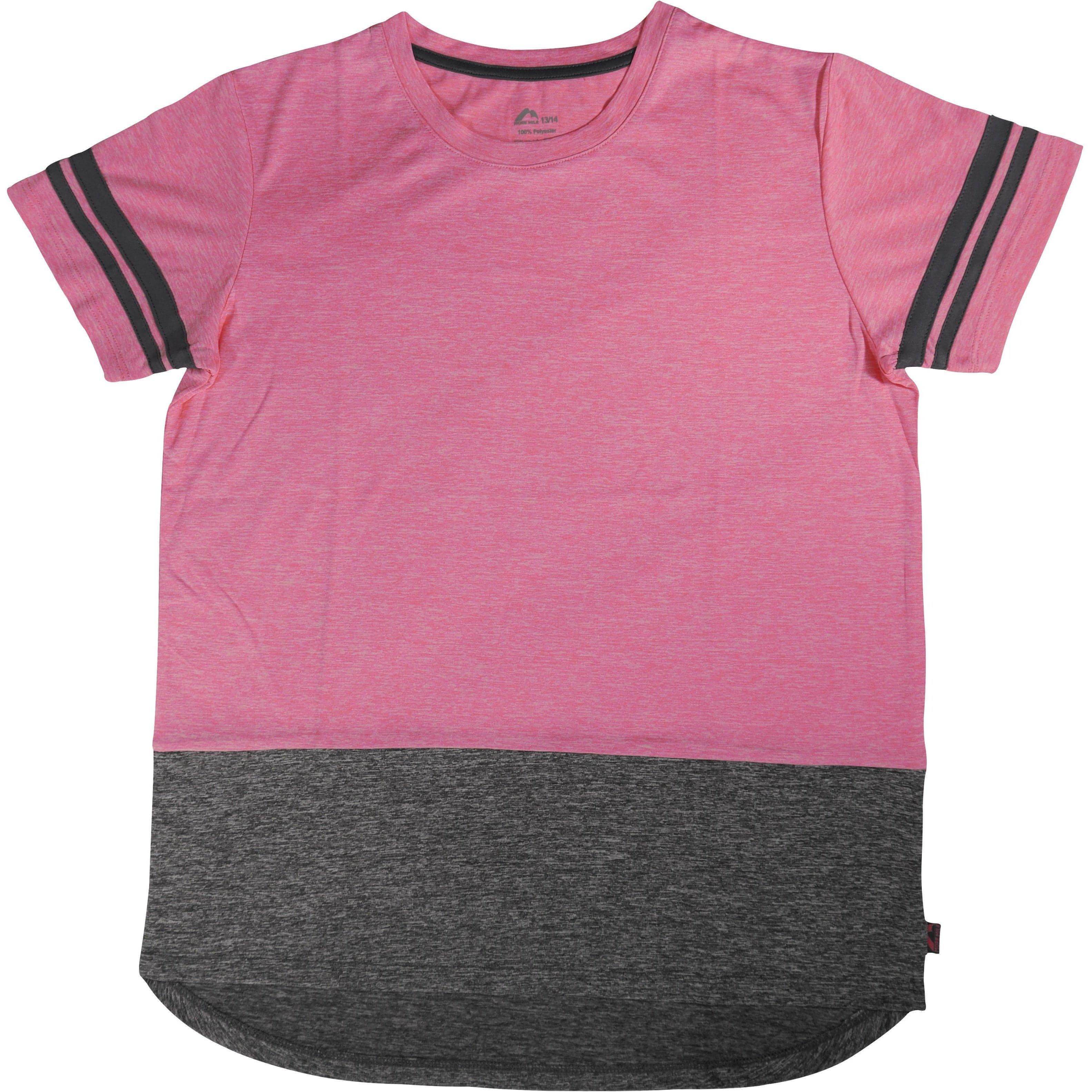 More Mile Marl Girls Short Sleeve Training Top - Pink - Image 4