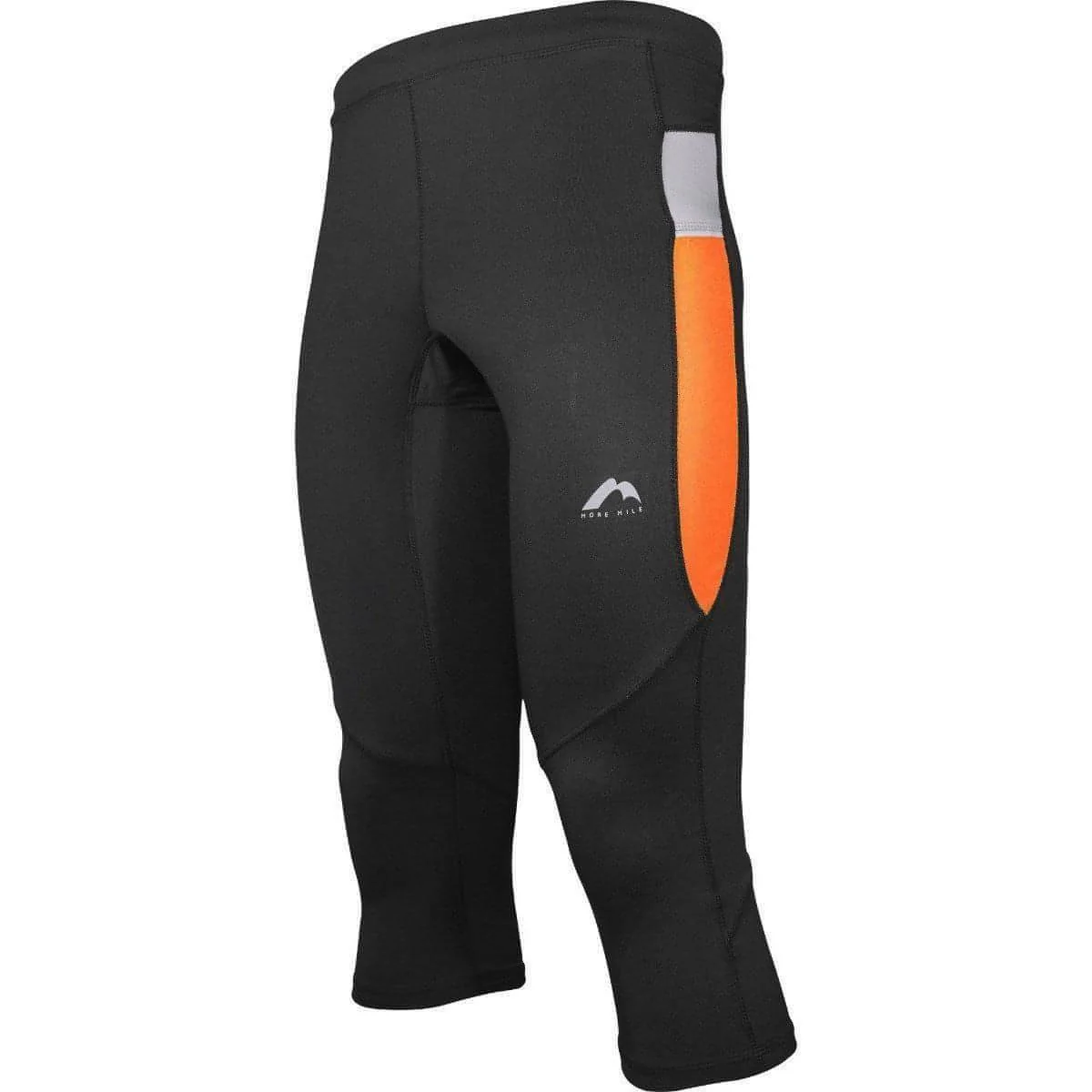 More Mile More-Tech Mens 3/4 Capri Running Tights - Black - Image 2