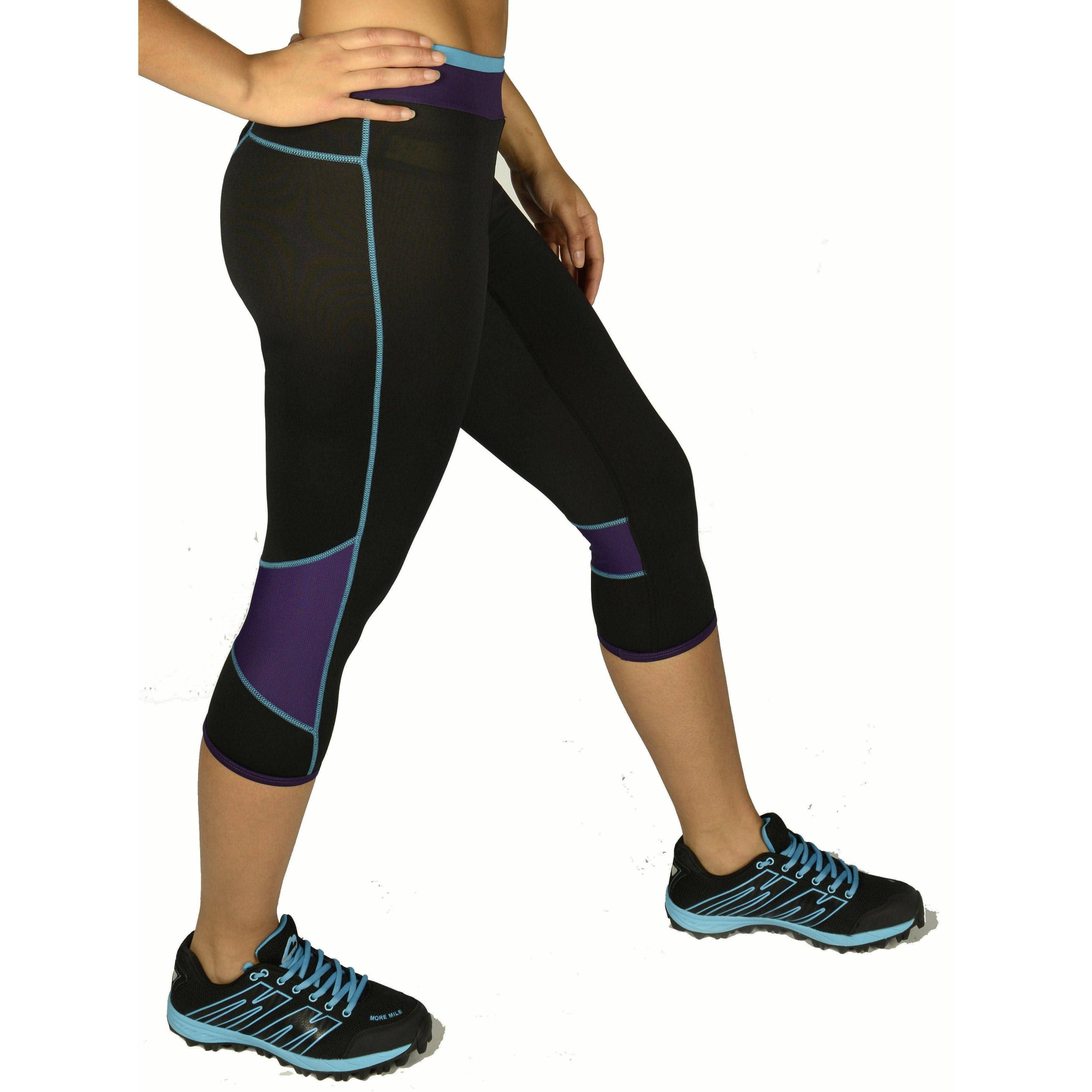 More Mile Prime Womens 3/4 Capri Running Tights - Black - Image 3