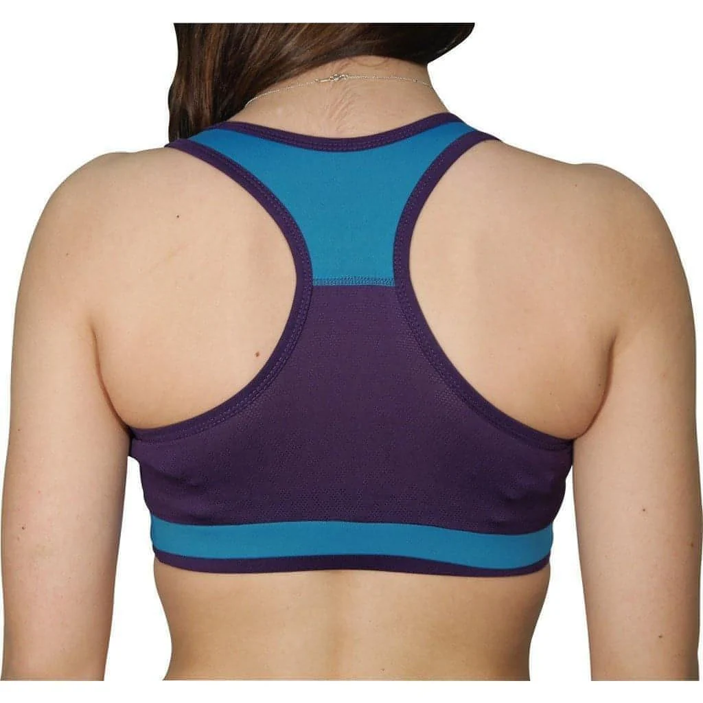 More Mile Prime Womens Running Crop Top - Blue - Image 2