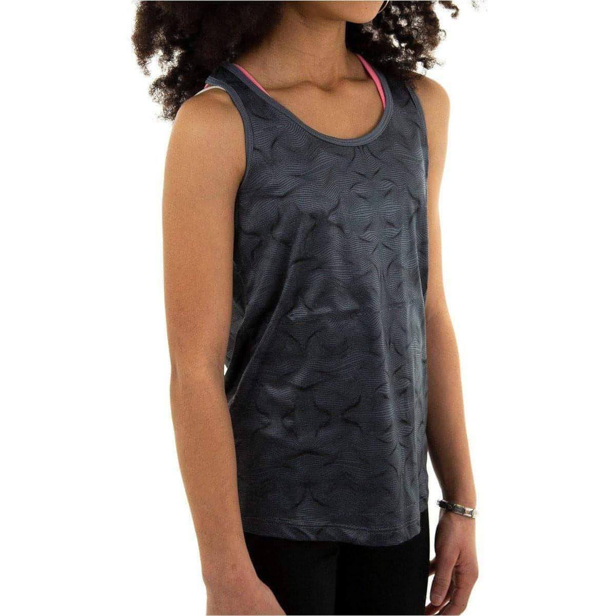 More Mile Racer Back Girls Running Vest - Grey - Image 2