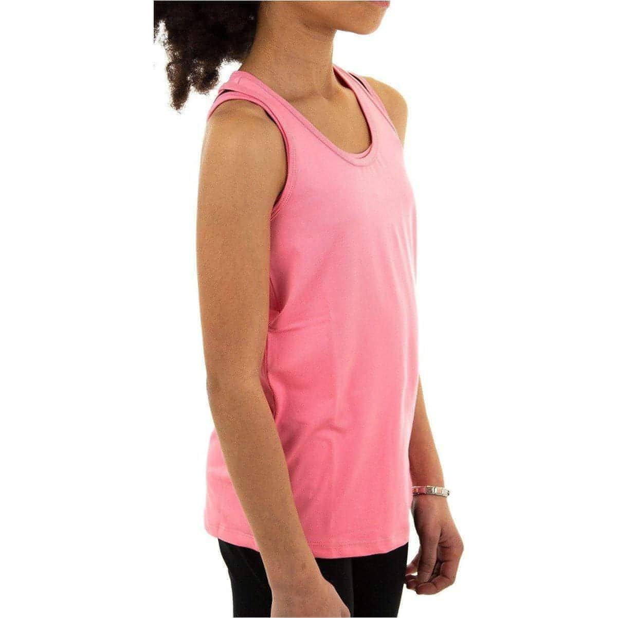 More Mile Racer Back Girls Running Vest - Pink - Image 2
