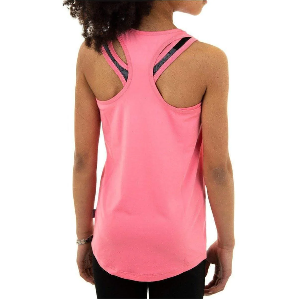 More Mile Racer Back Girls Running Vest - Pink - Image 3