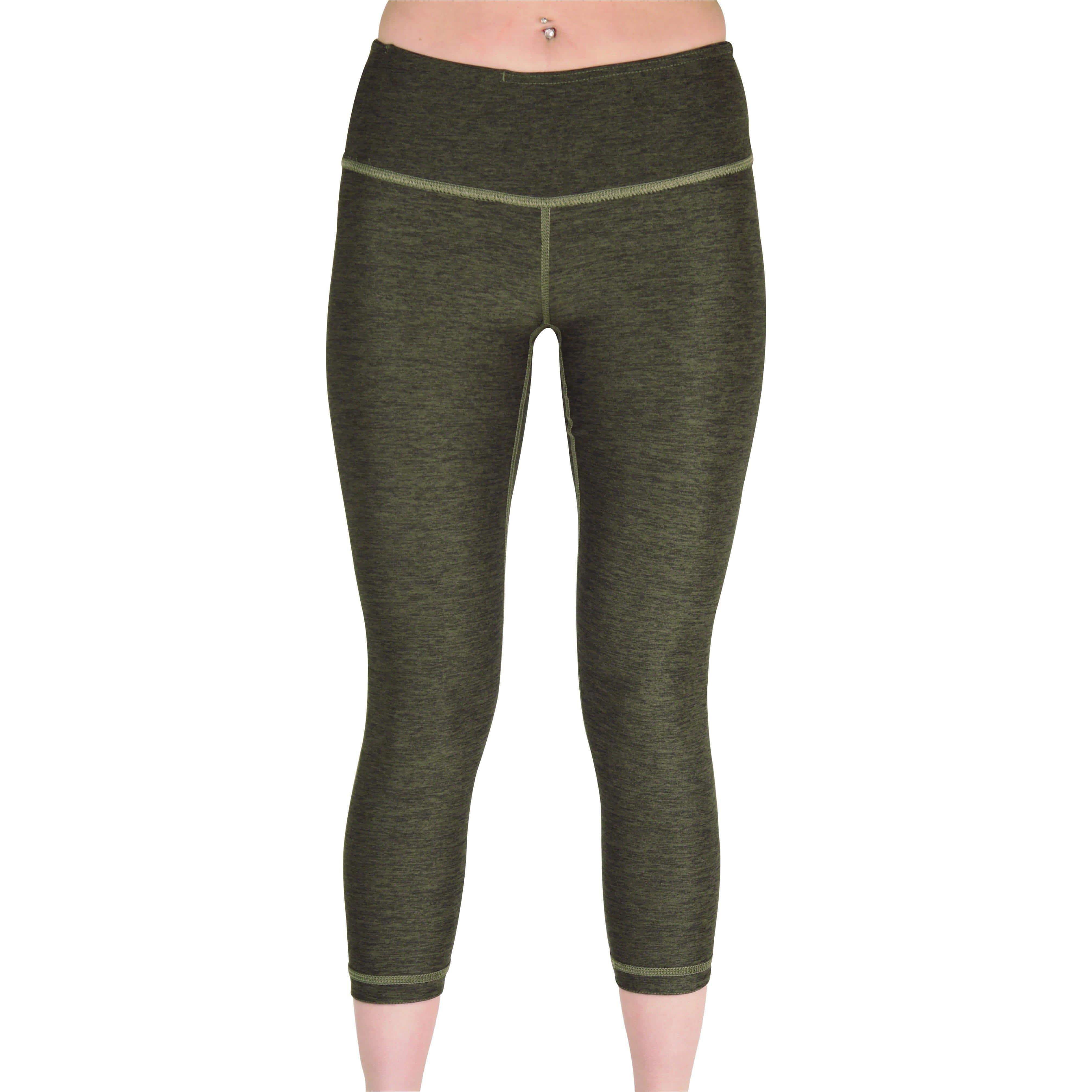 More Mile Reversible Graphic Womens 3/4 Capri Running Tights - Green - Image 3