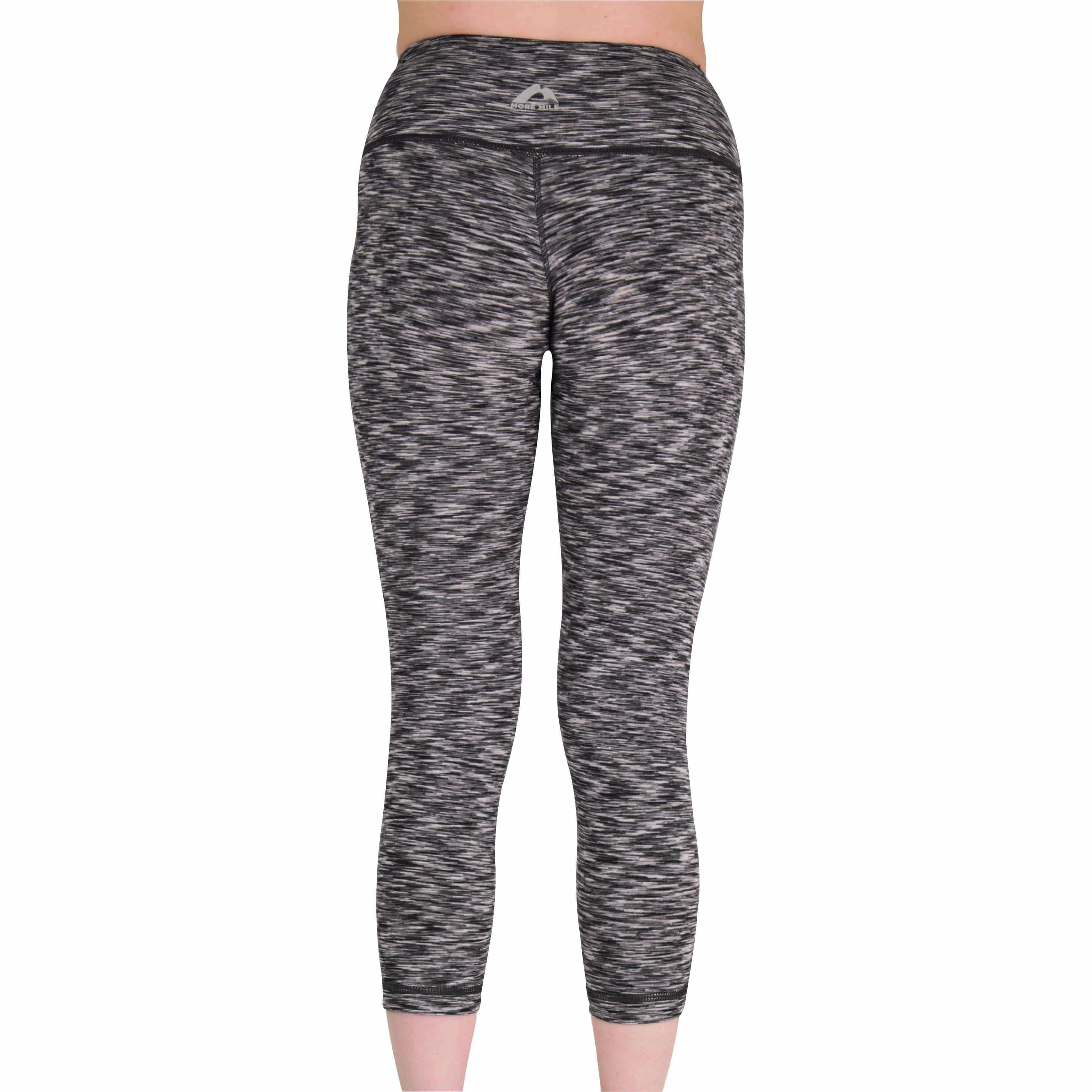 More Mile Reversible Graphic Womens 3/4 Capri Running Tights - Grey - Image 4
