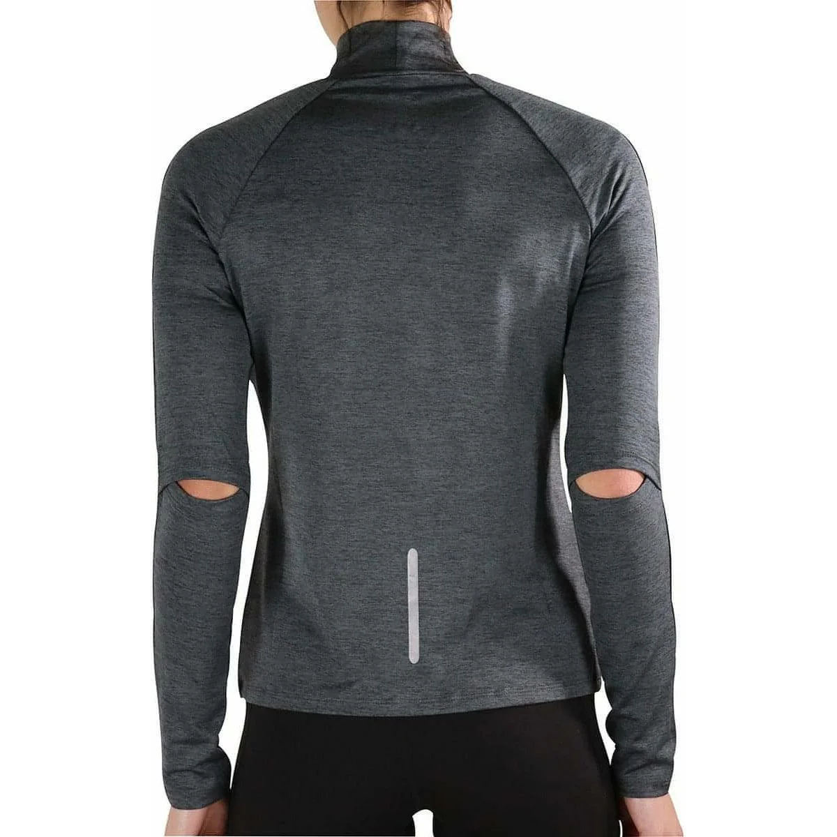 More Mile Train To Run Womens Long Sleeve Funnel Neck Running Top - Grey - Image 2