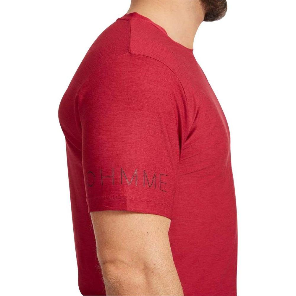 Ohmme Equinox Short Sleeve Mens Yoga Top - Red - Image 3
