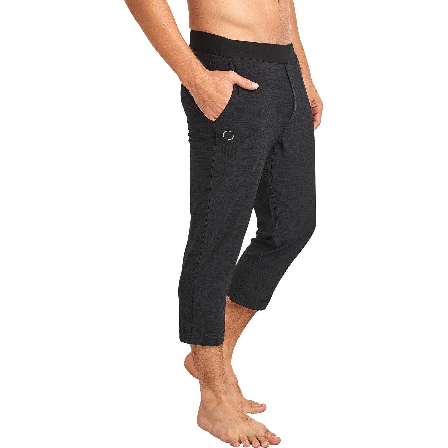 Ohmme Namoustache 3/4 Capri Mens Yoga Pants - Black