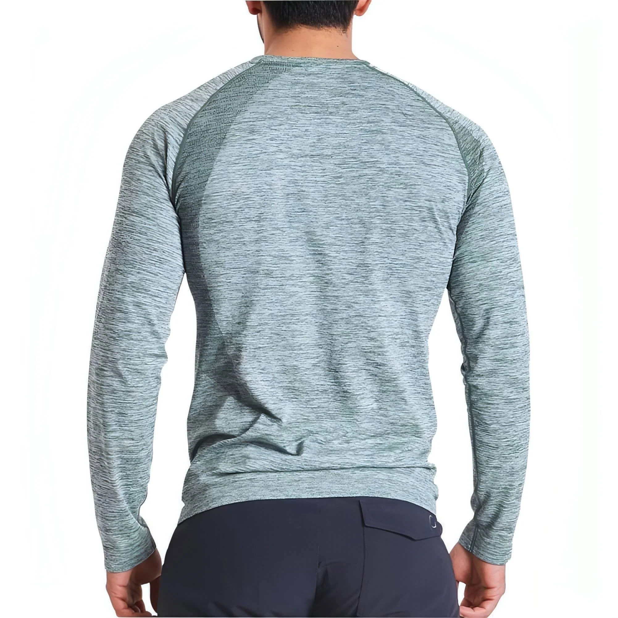 Ohmme Orion Long Sleeve Mens Yoga Top - Green - Image 3