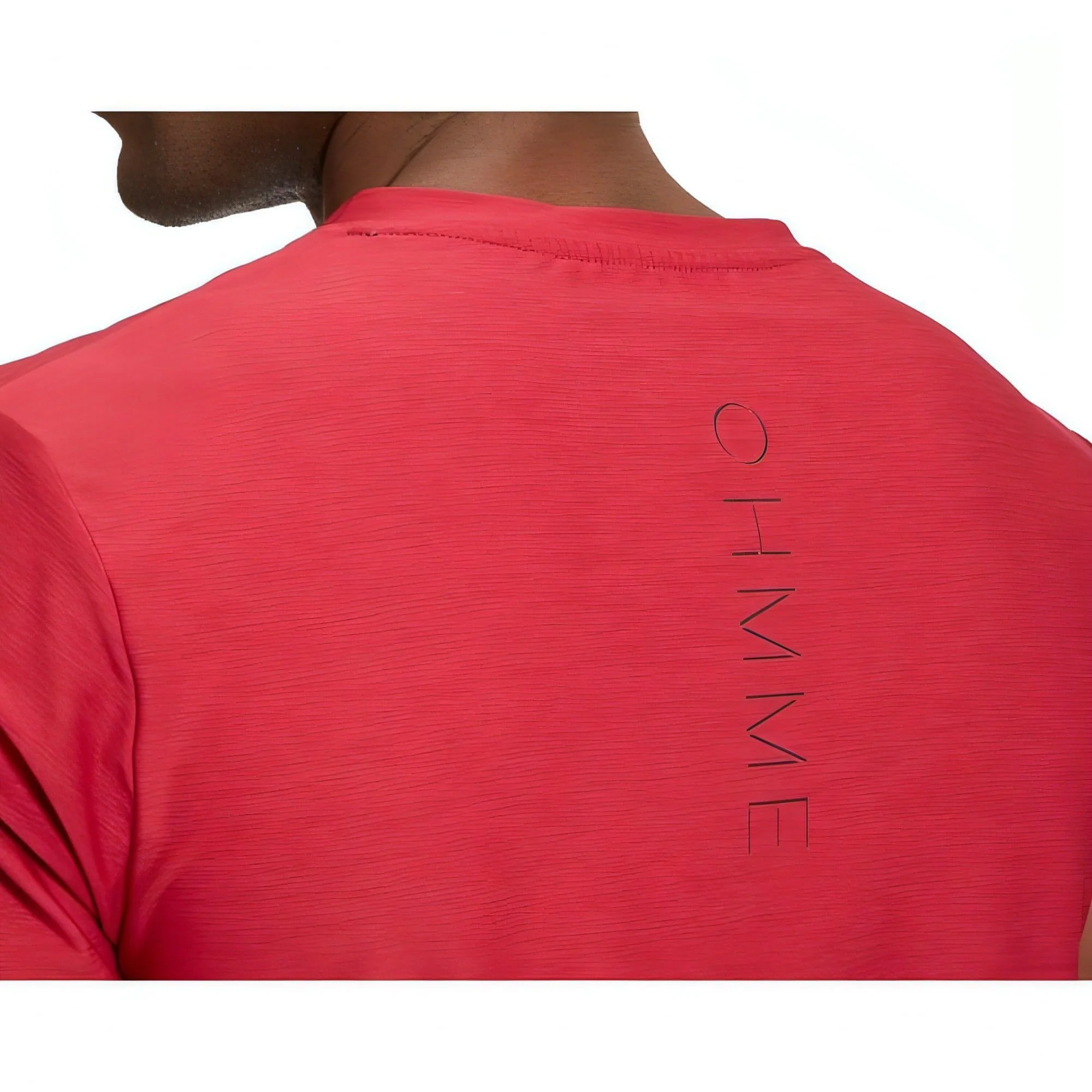 Ohmme Triangulum Short Sleeve Mens Yoga Top - Red - Image 3