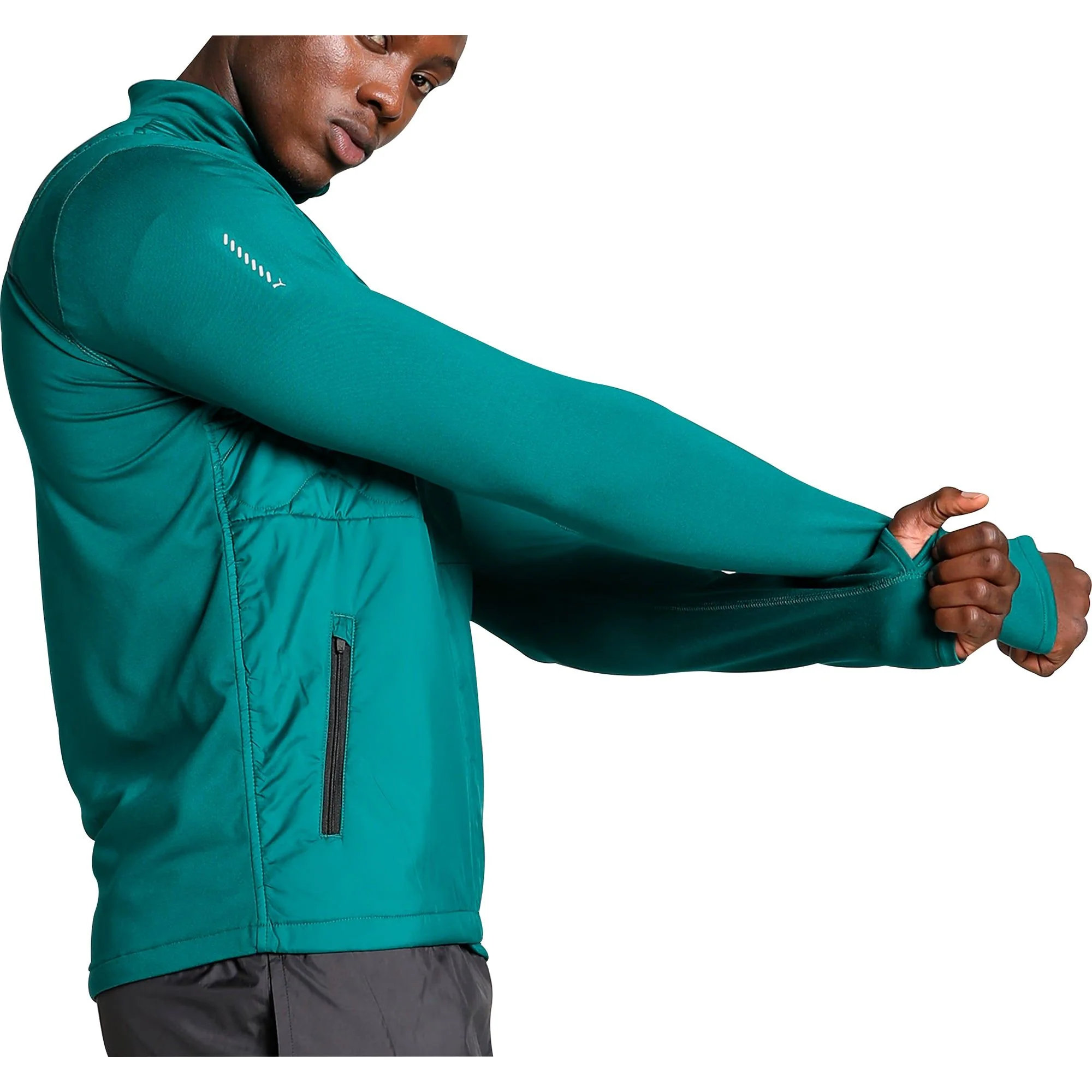 Puma Cloudspun WRMBL Mens Running Jacket - Green - Image 3