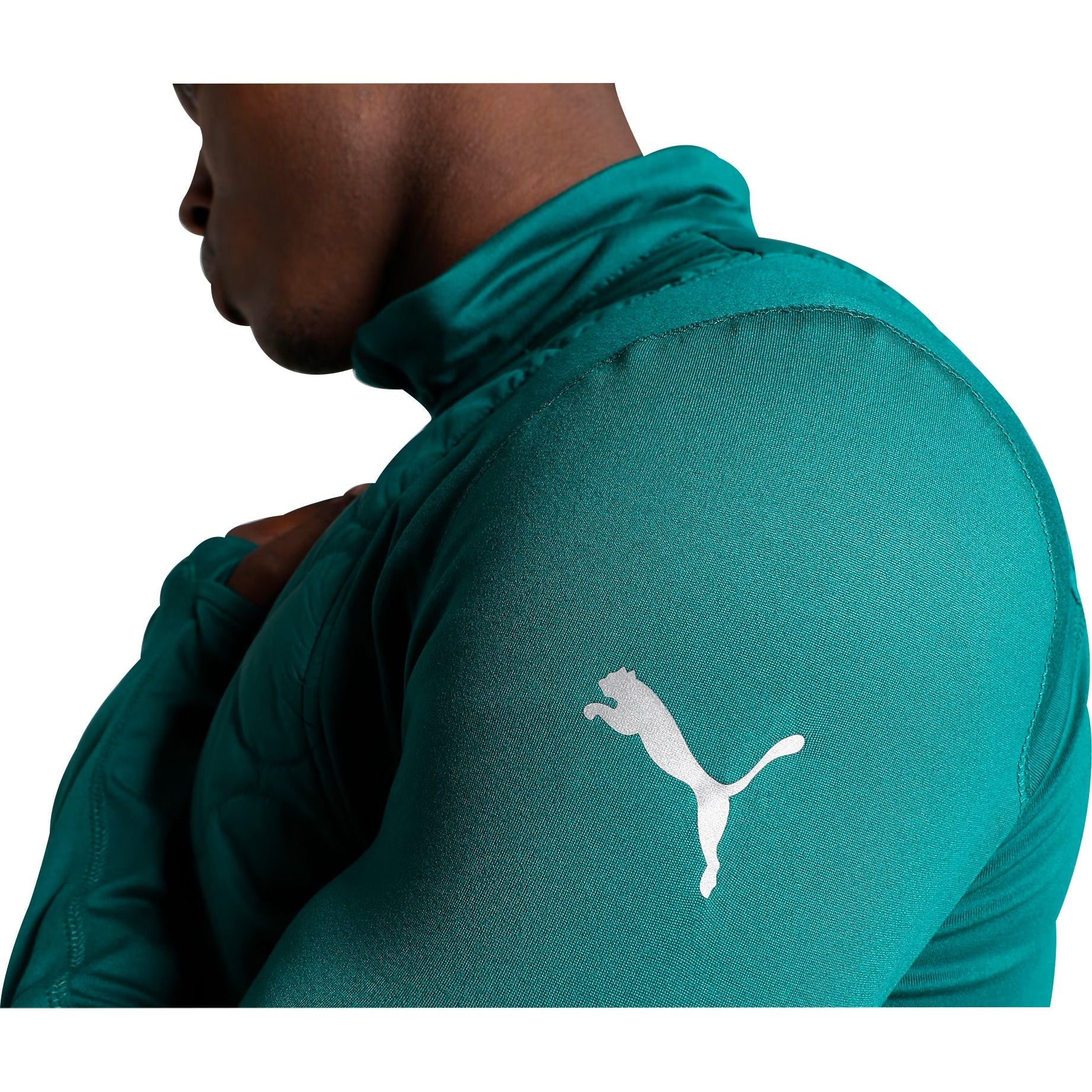 Puma Cloudspun WRMBL Mens Running Jacket - Green - Image 4