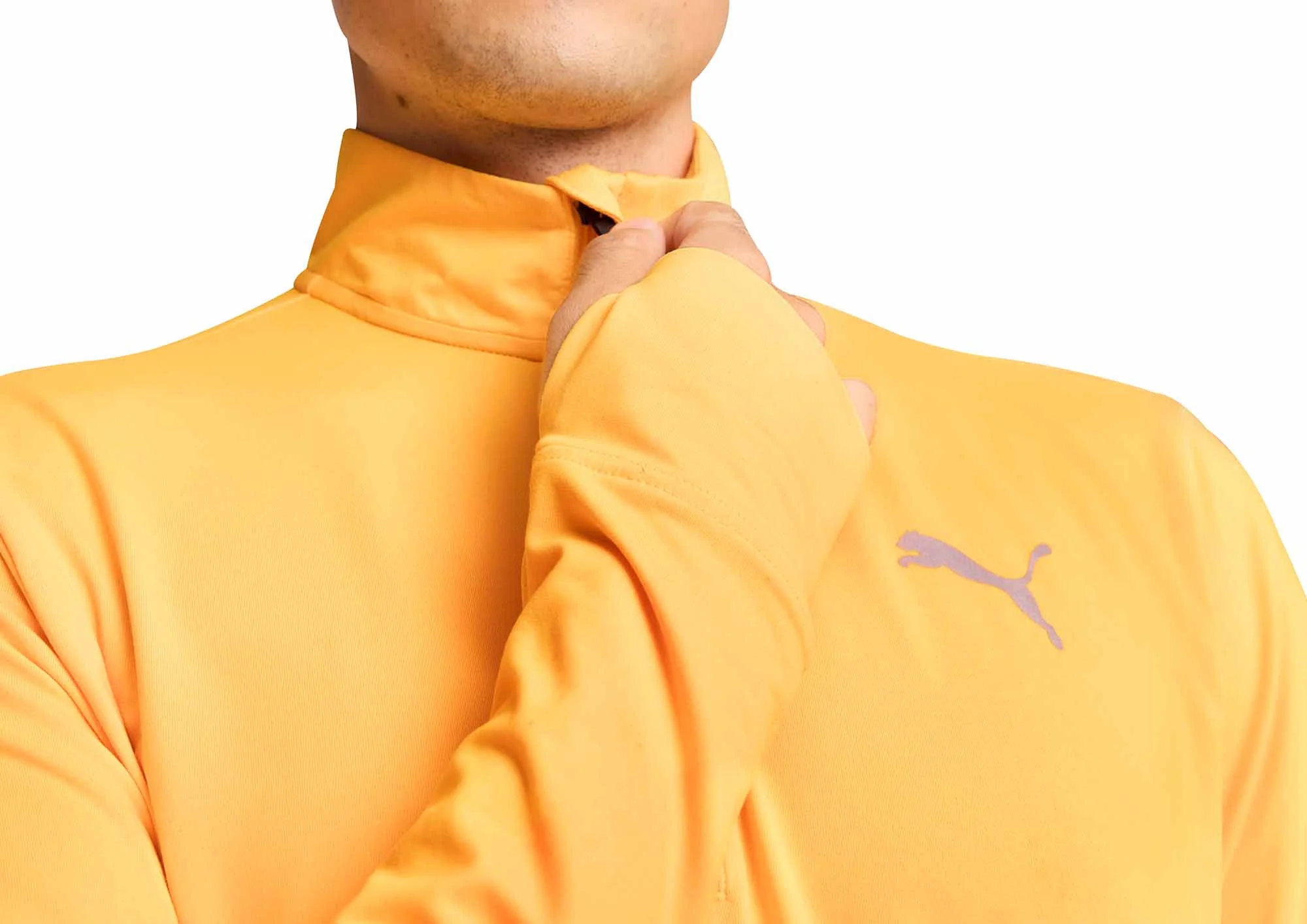 Puma Favourite Half Zip Long Sleeve Mens Running Top - Orange - Image 3