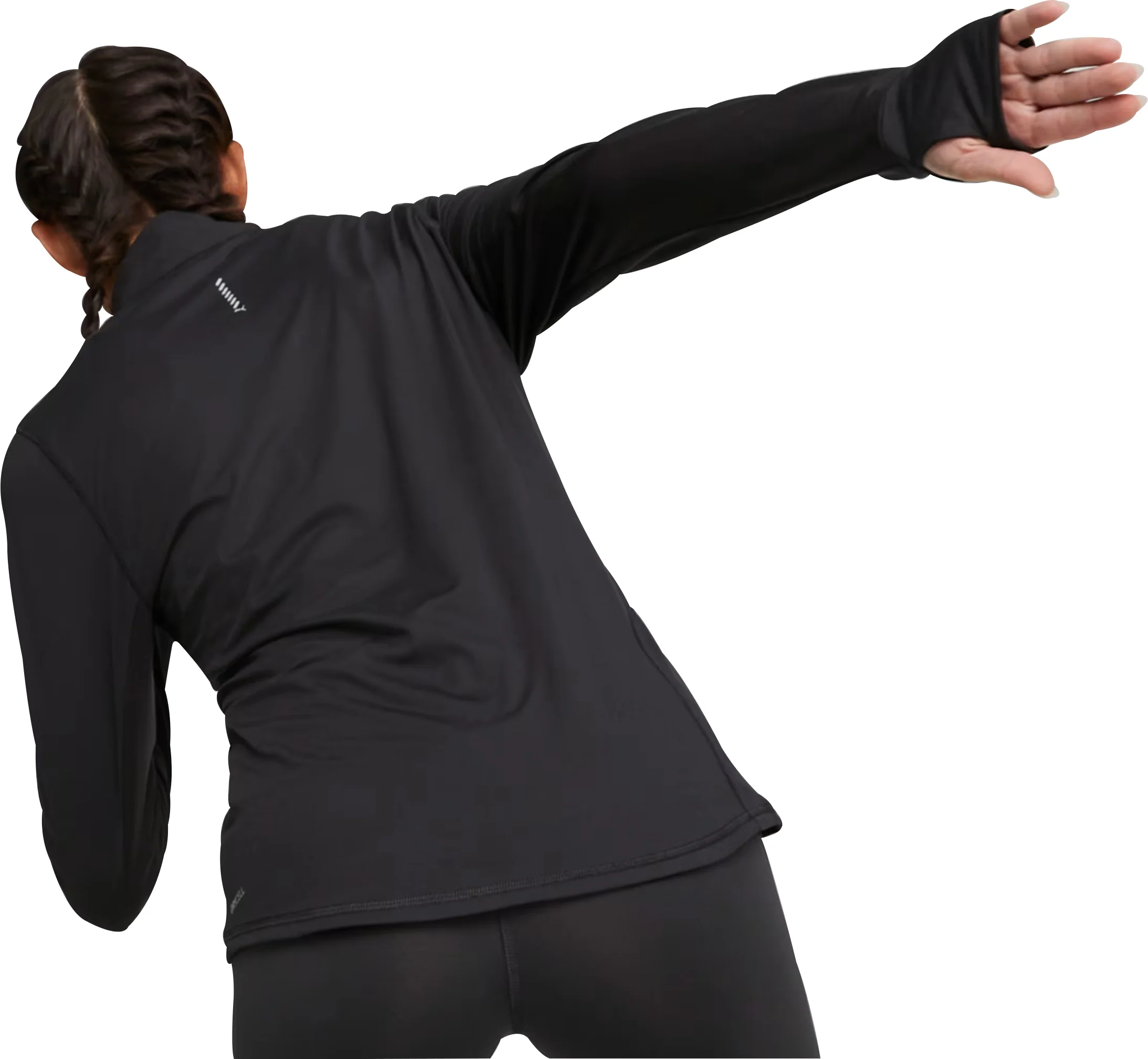 Puma Favourite Half Zip Long Sleeve Womens Running Top - Black - Image 2
