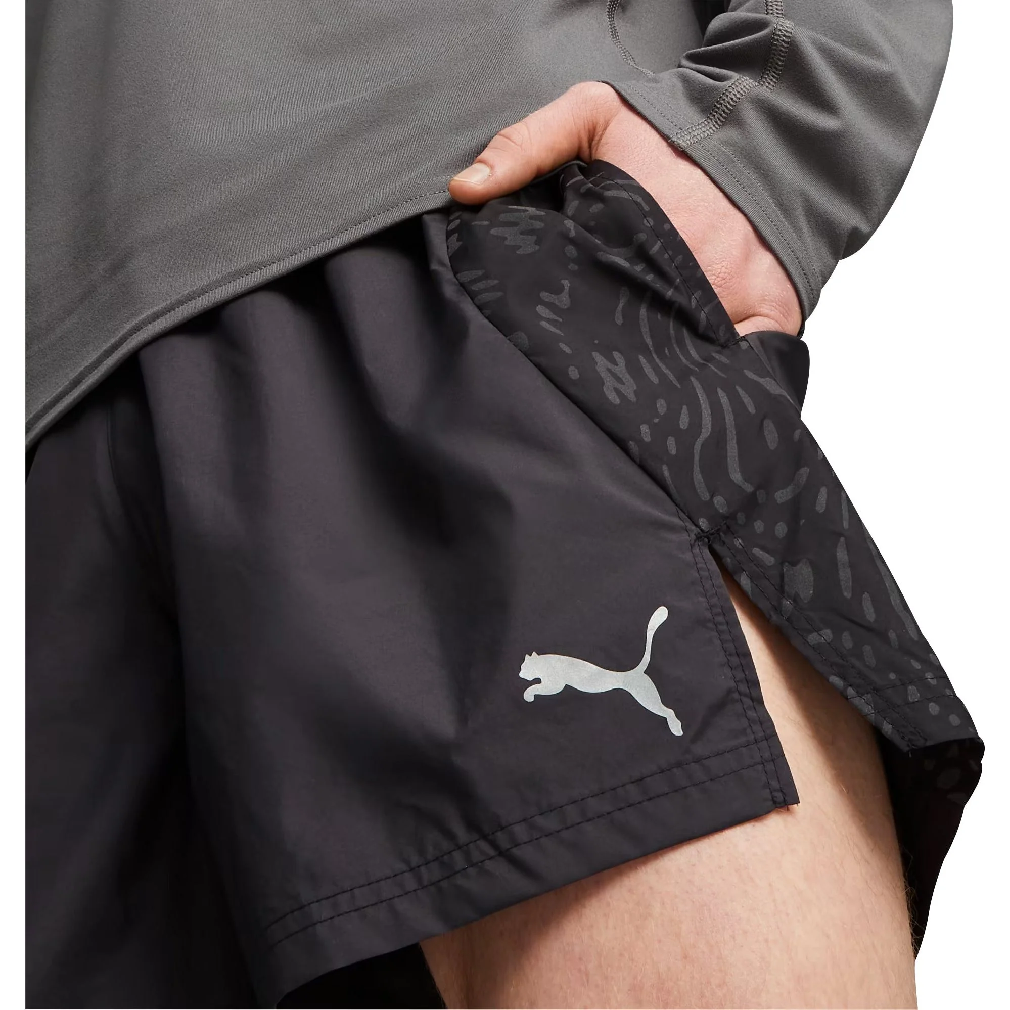 Puma Run 5 Inch Mens Running Shorts - Black - Image 4