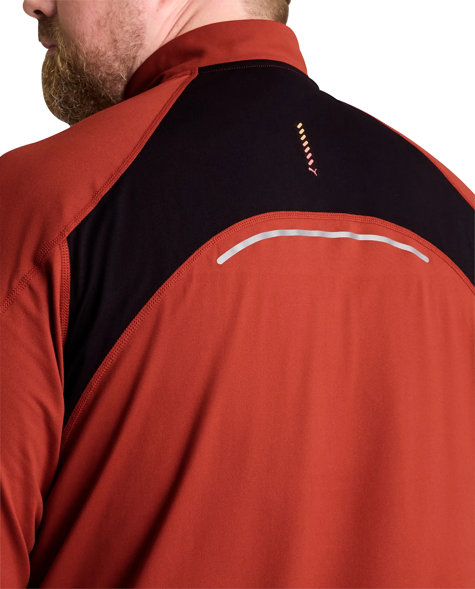 Puma Run Cloudspun Half Zip Long Sleeve Mens Running Top - Red - Image 3