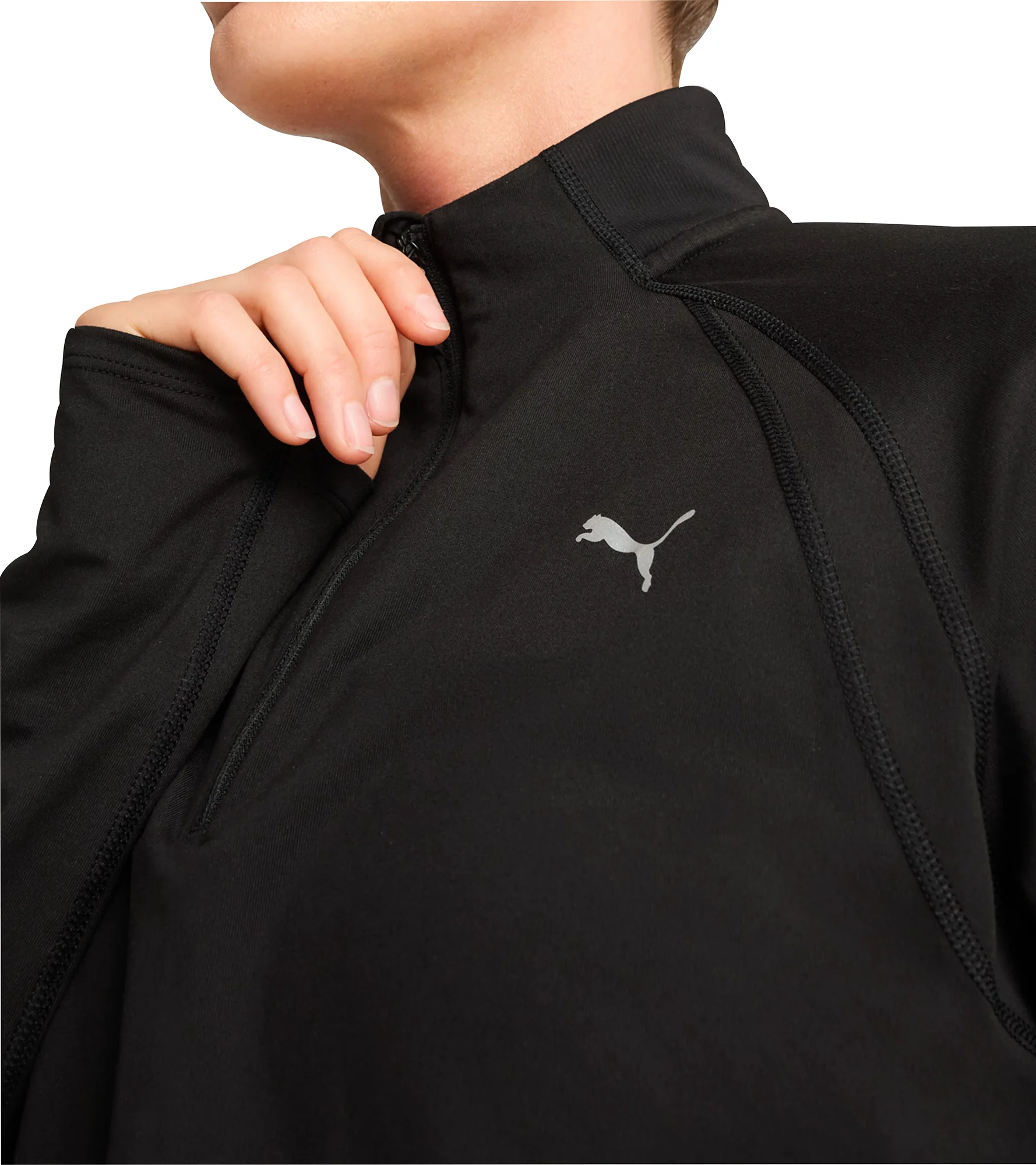 Puma Run Cloudspun Half Zip Long Sleeve Womens Running Top - Black - Image 3