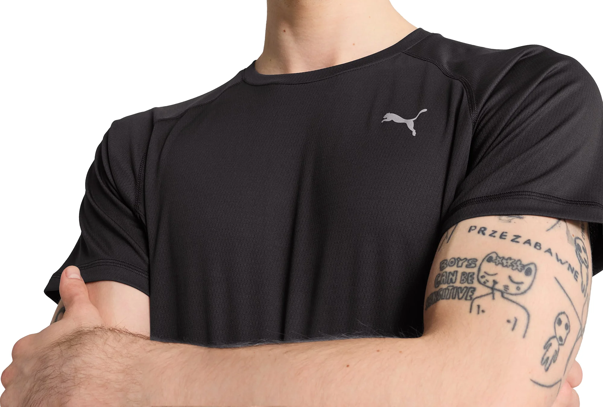 Puma Velocity Short Sleeve Mens Running Top - Black - Image 4