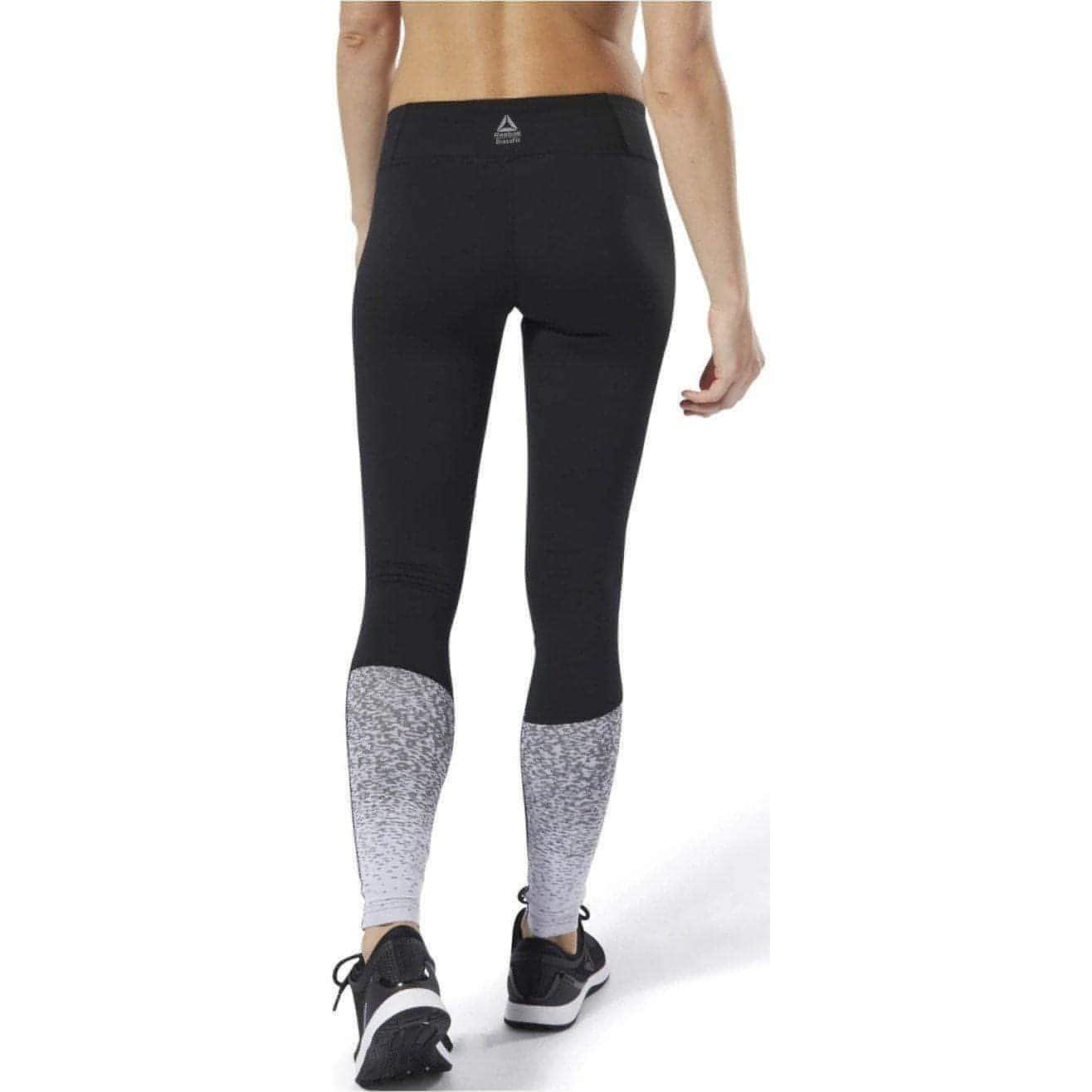 Reebok Lux Fade Womens Long Training Tights - Black - Image 2