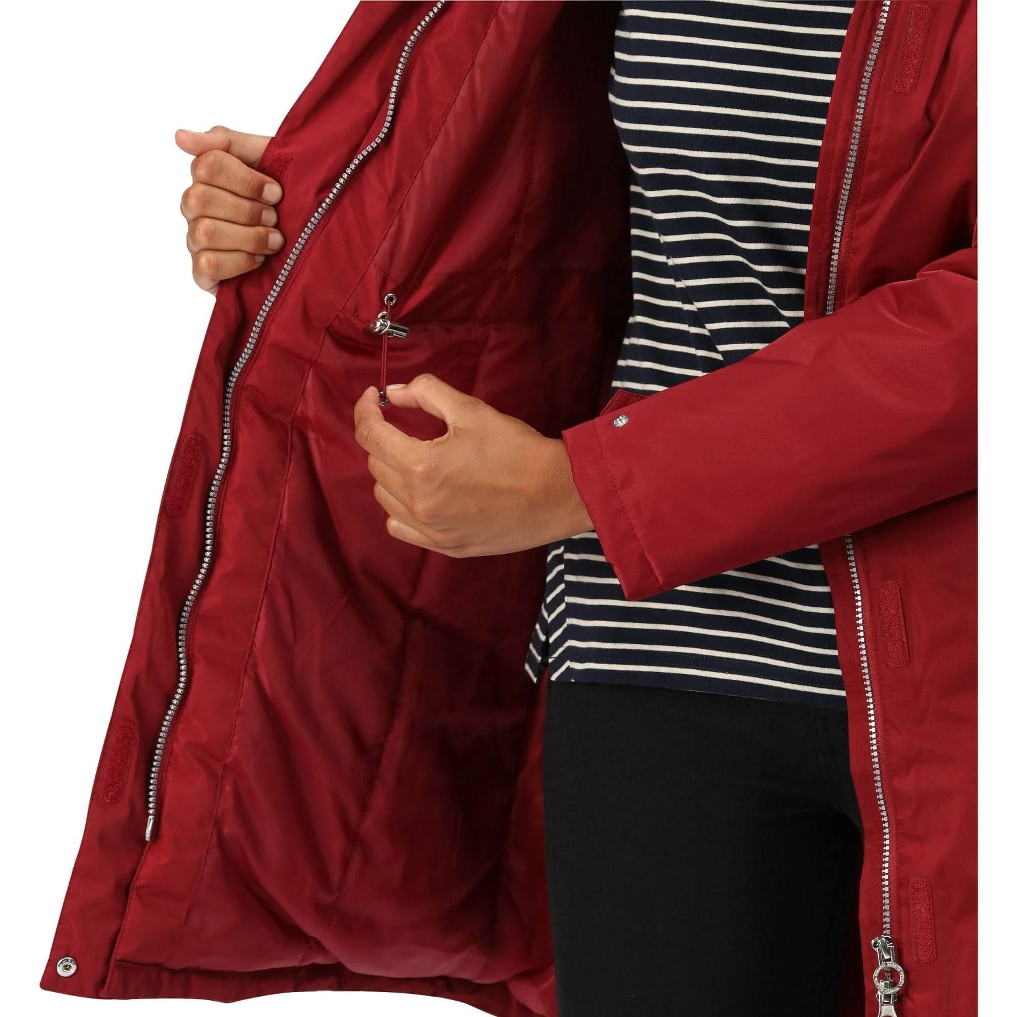 Regatta Lexis Waterproof Insulated Womens Parka Jacket - Red - Image 3