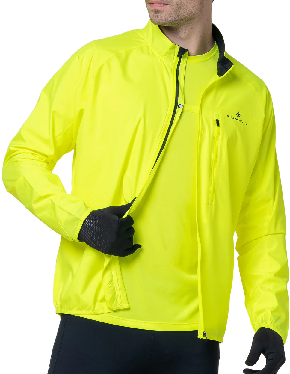 Ronhill Core Mens Running Jacket - Yellow - Image 3