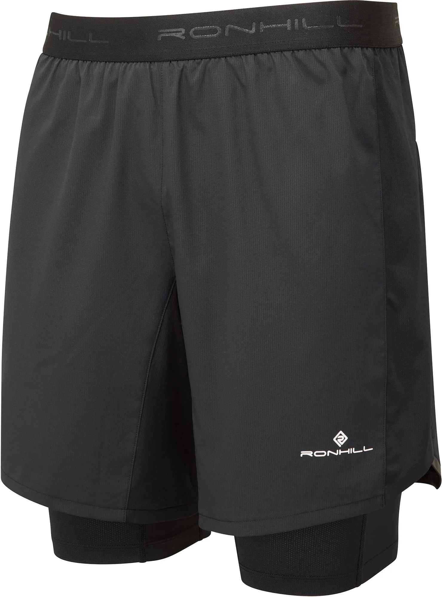 Ronhill Tech 7 Inch Twin 2 In 1 Mens Running Shorts - Black - Image 4