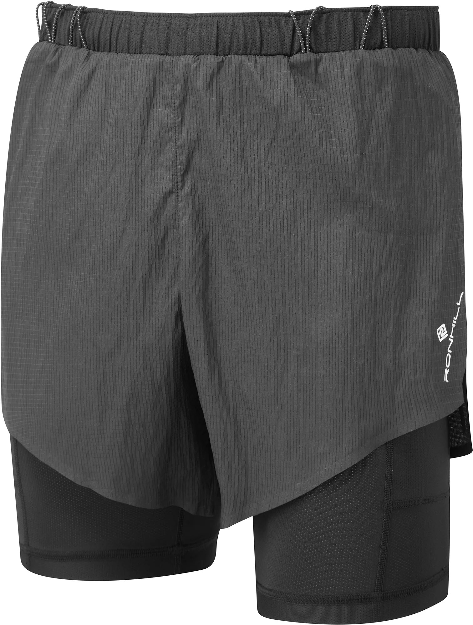 Ronhill Tech Race Twin 2 In 1 Mens Running Shorts - Black - Image 3