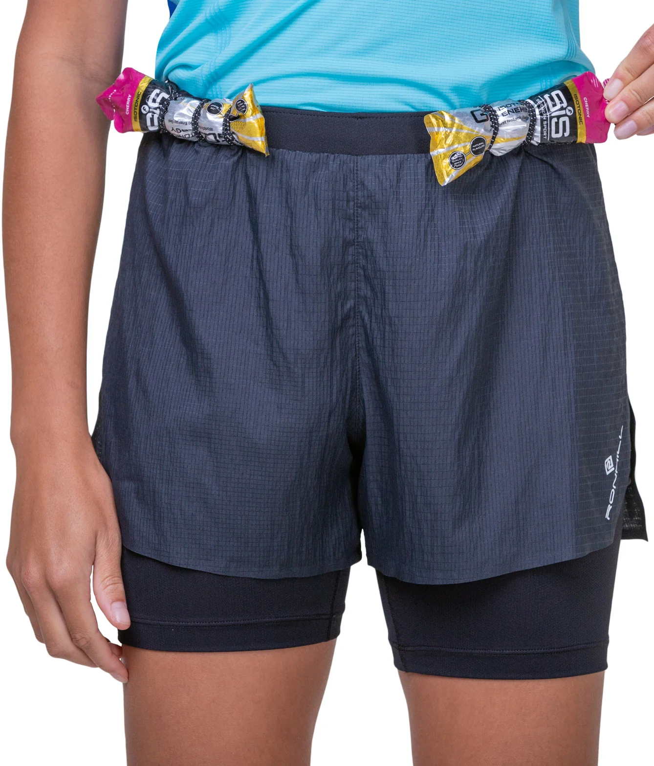 Ronhill Tech Race Twin 2 In 1 Womens Running Shorts - Black - Image 4