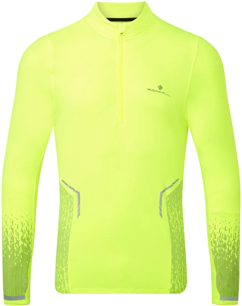 Ronhill Tech Reflect Half Zip Long Sleeve Mens Running Top - Yellow - Image 6
