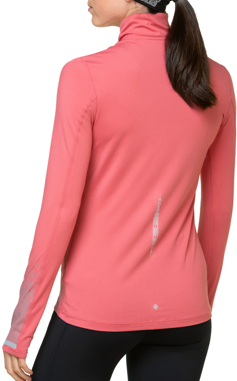 Ronhill Tech Reflect Half Zip Long Sleeve Womens Running Top - Pink - Image 2