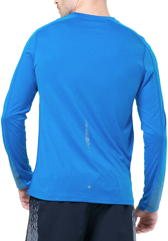Ronhill Tech Reflect Long Sleeve Mens Running Top - Blue - Image 2