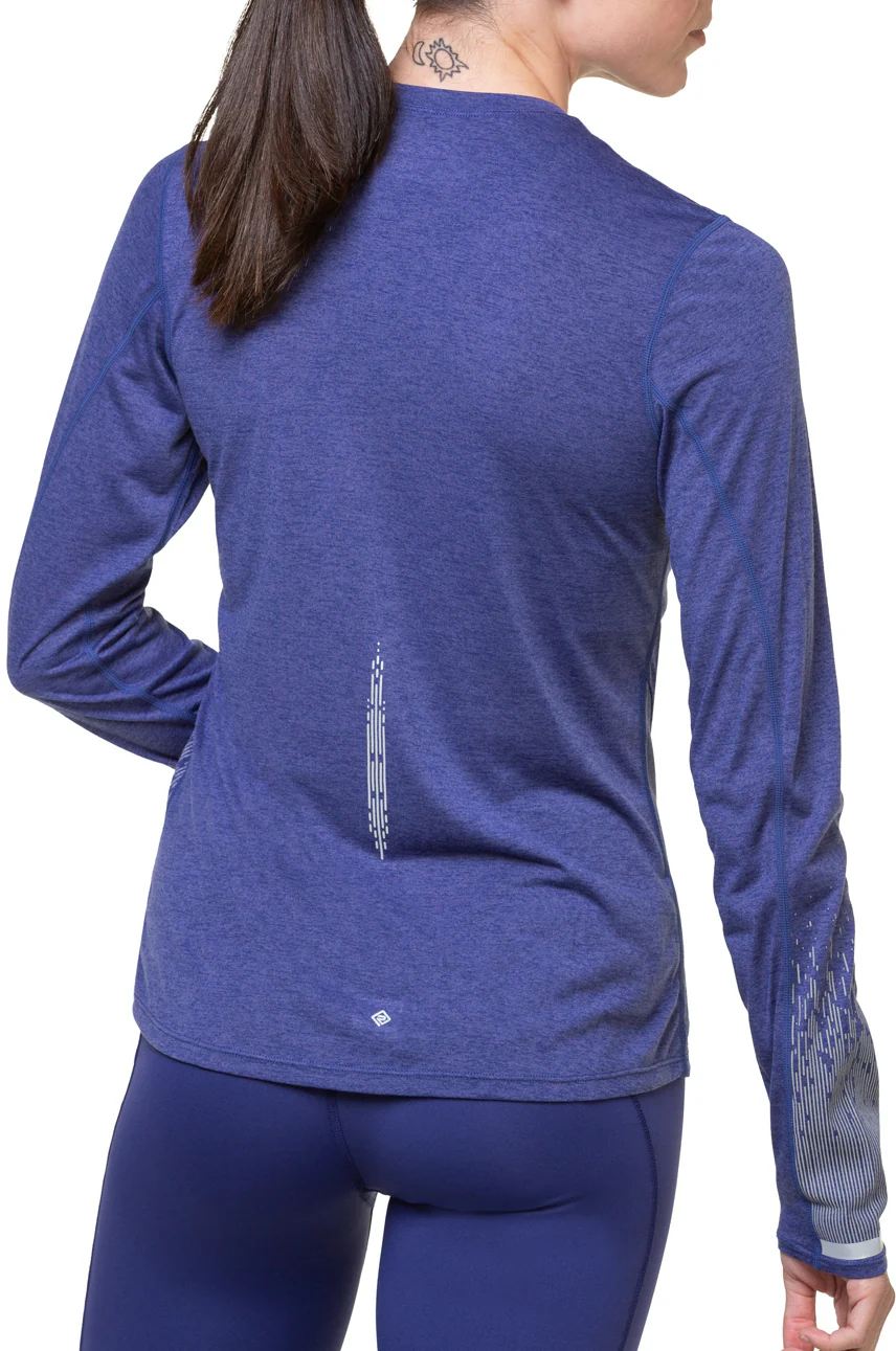 Ronhill Tech Reflect Long Sleeve Womens Running Top - Blue - Image 2