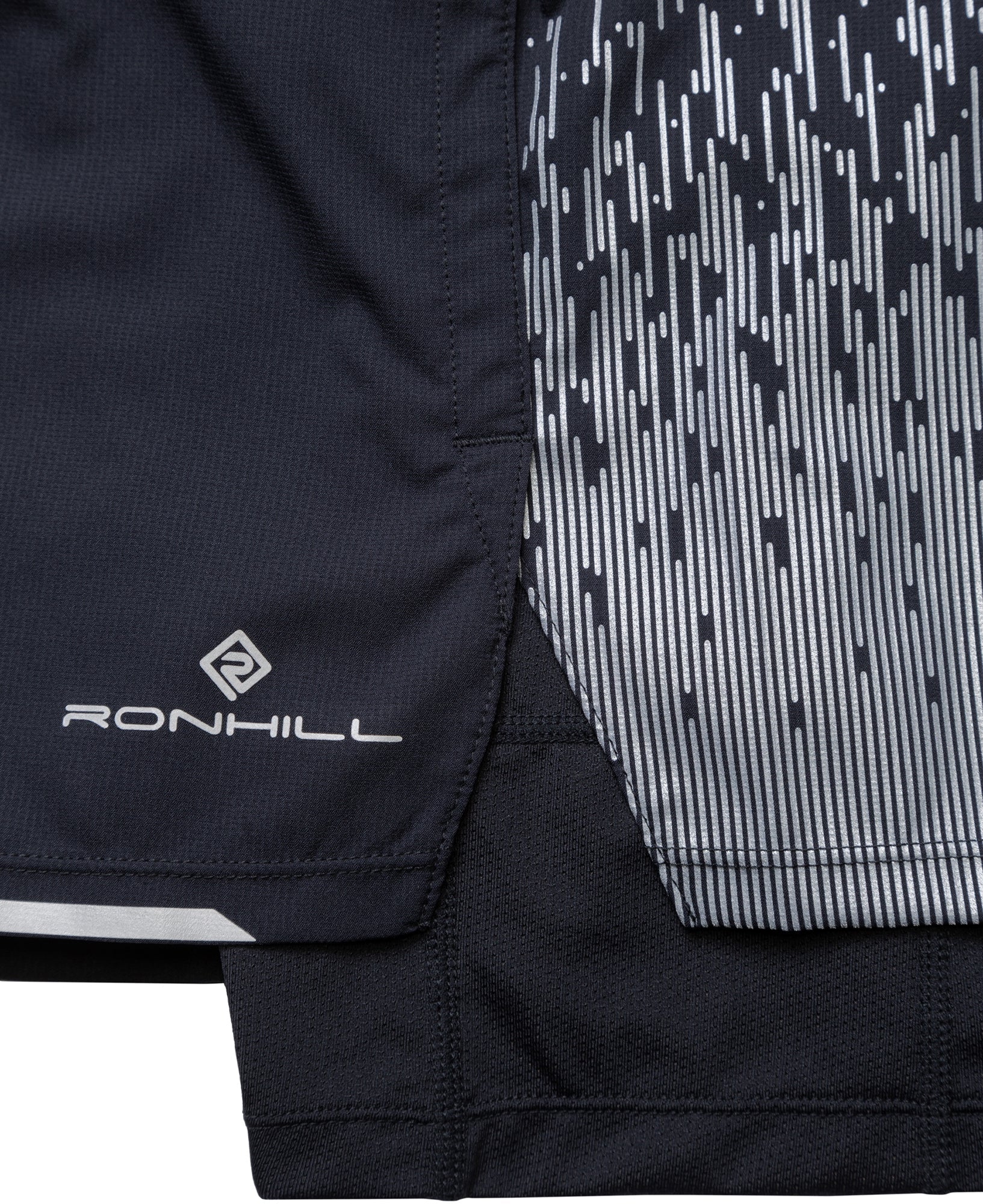 Ronhill Tech Reflect Twin 2 In 1 Mens Running Shorts - Black - Image 5