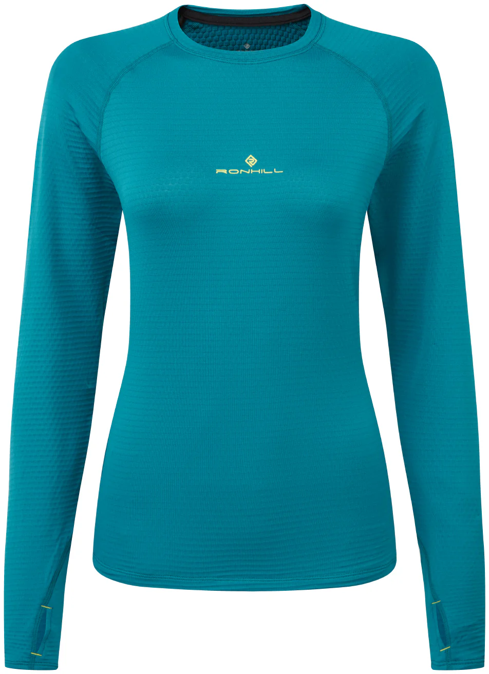 Ronhill Tech Winter Long Sleeve Womens Running Top - Blue - Image 6