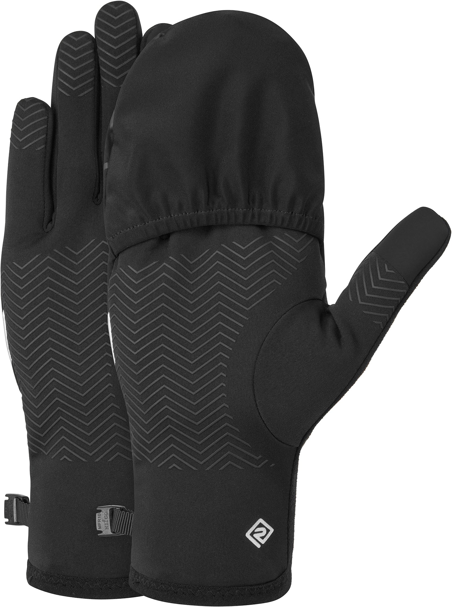 Ronhill Wind Block Convertible Running Gloves - Black - Image 2