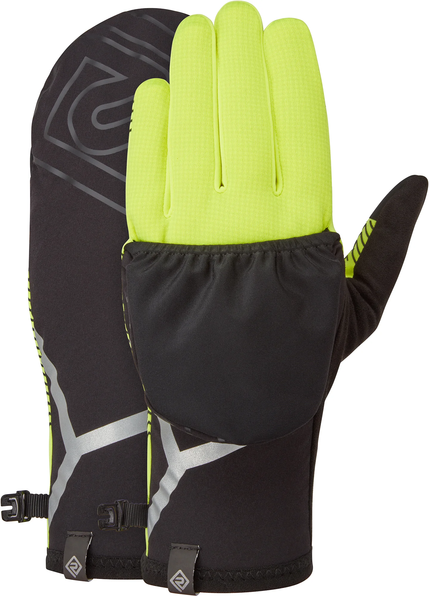 Ronhill Wind Block Convertible Running Gloves - Yellow