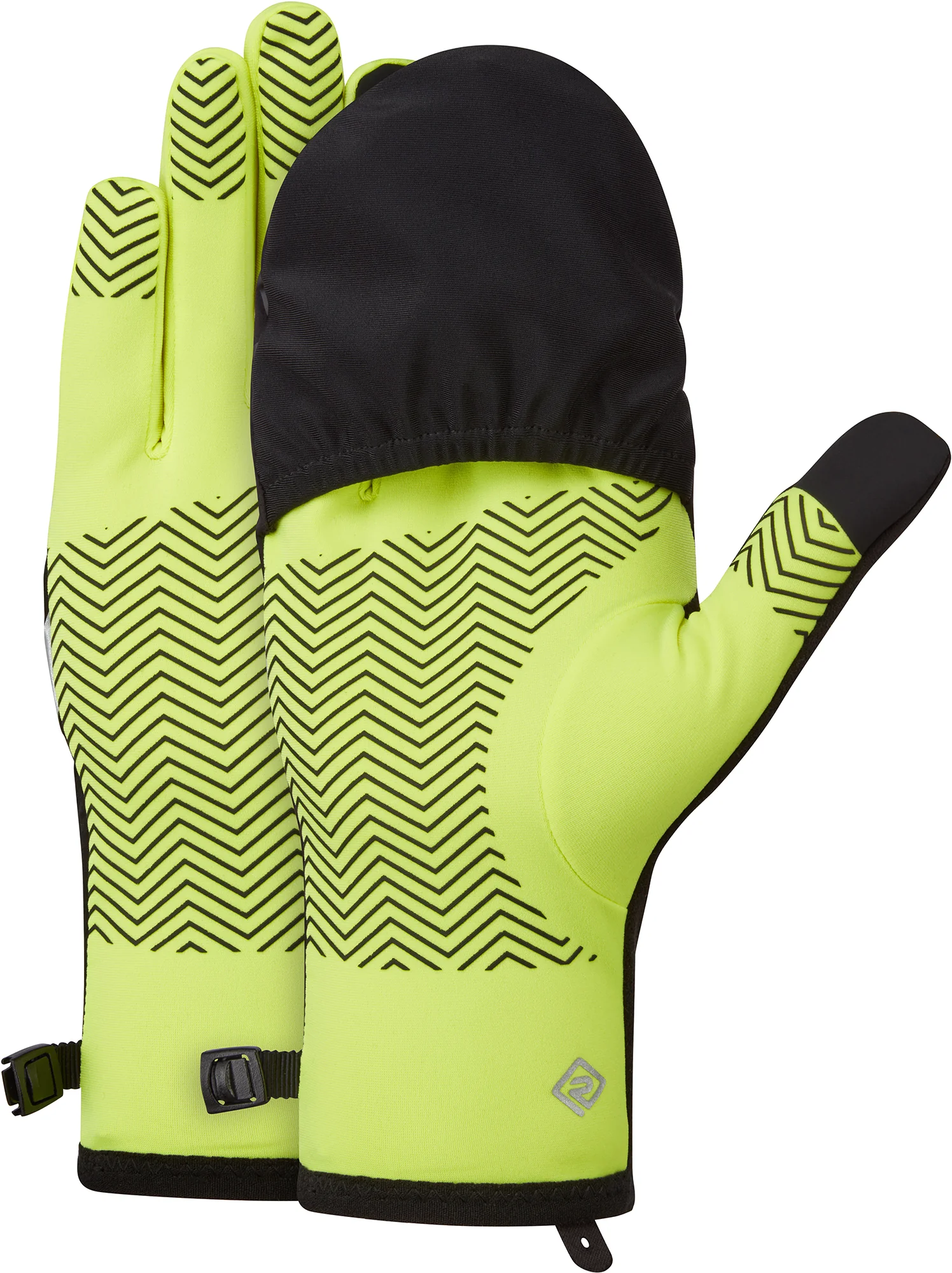 Ronhill Wind Block Convertible Running Gloves - Yellow - Image 2