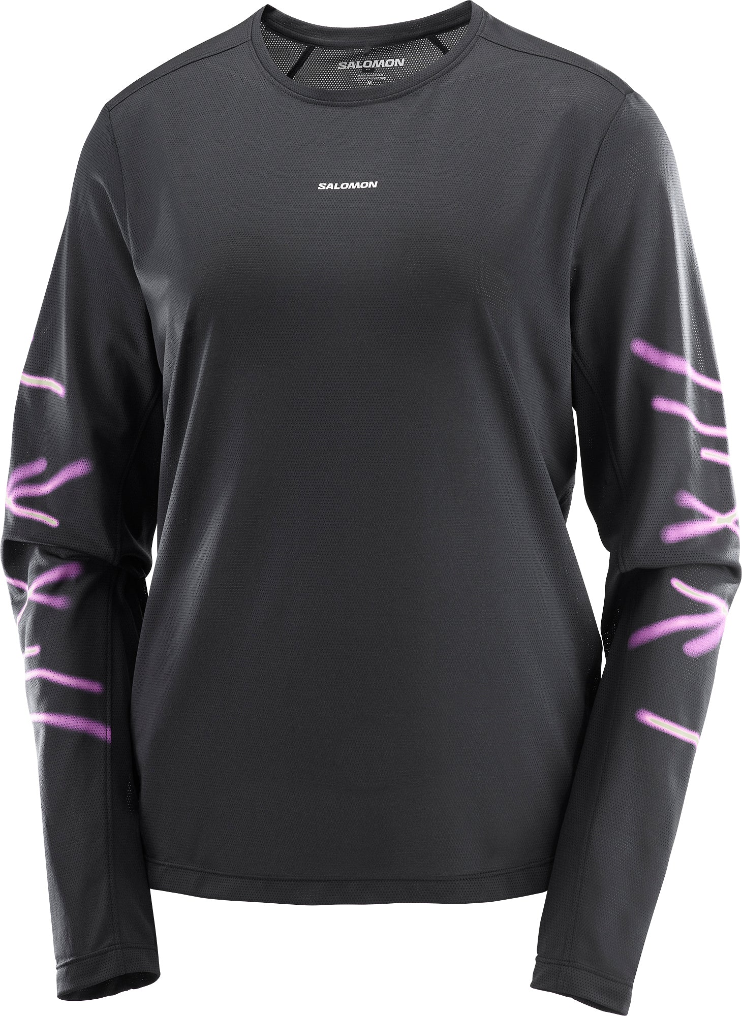 Salomon SHAKEout Core Graphic Long Sleeve Womens Running Top - Black - Image 3