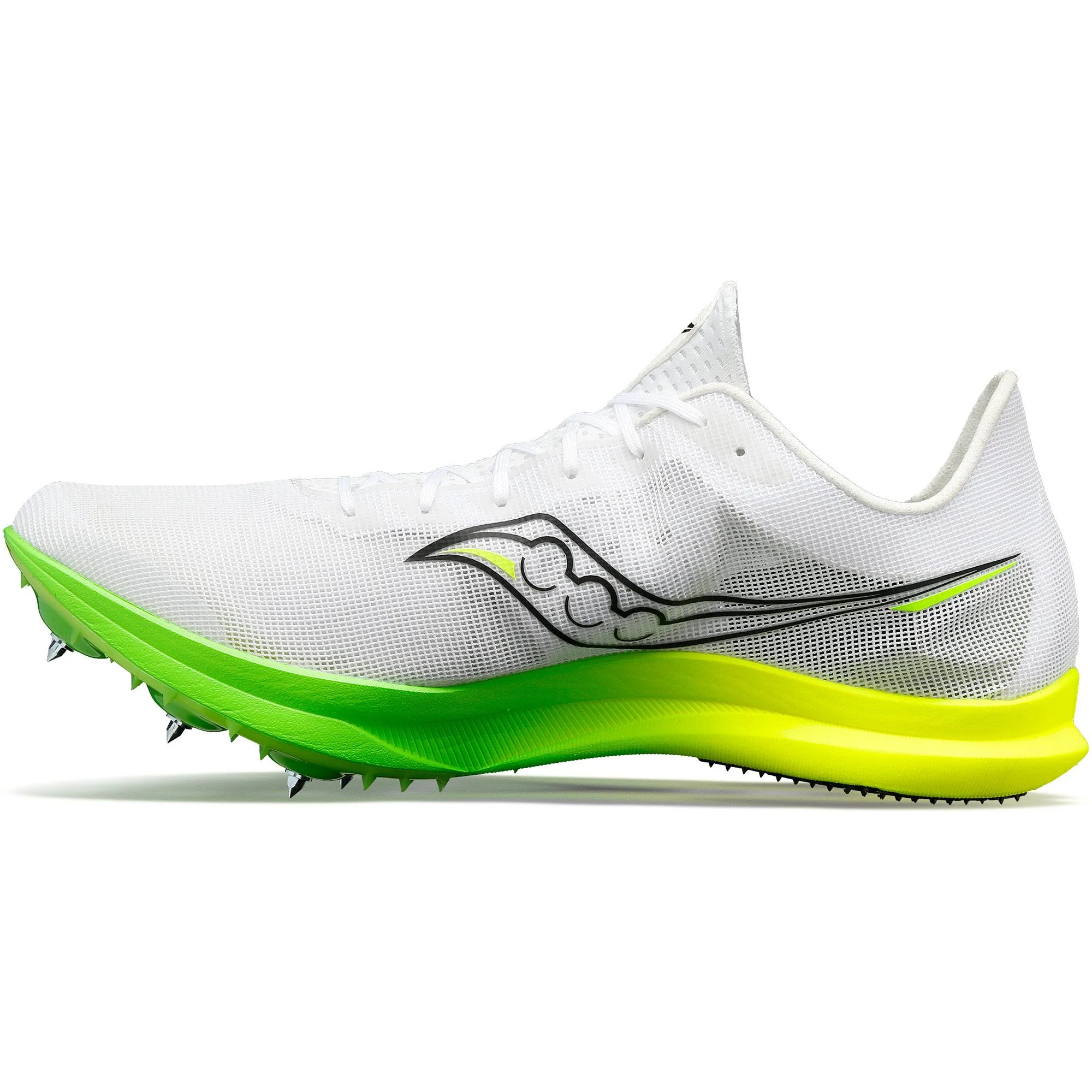 Saucony Endorphin Cheetah Mens Running Spikes - White - Image 3