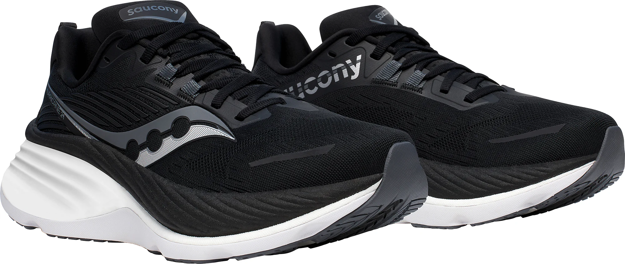 Saucony Hurricane 24 WIDE FIT Womens Running Shoes - Black - Image 6