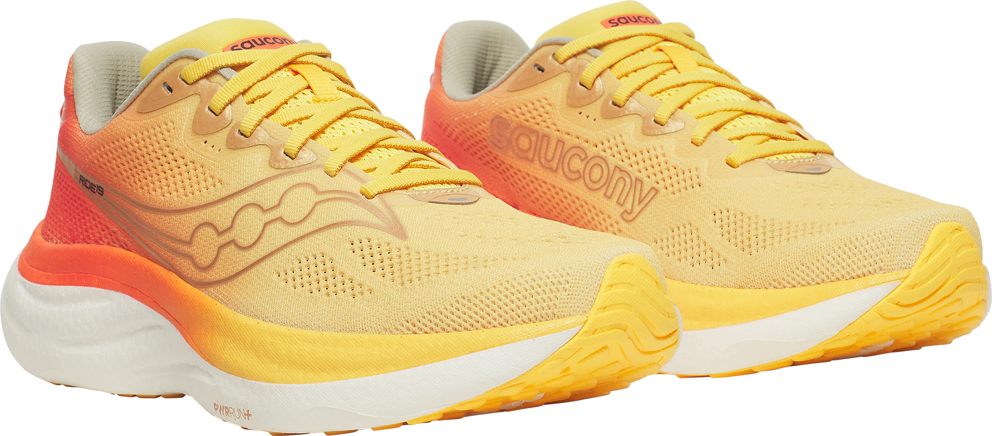 Saucony Ride 19 Mens Running Shoes - Yellow - Image 6