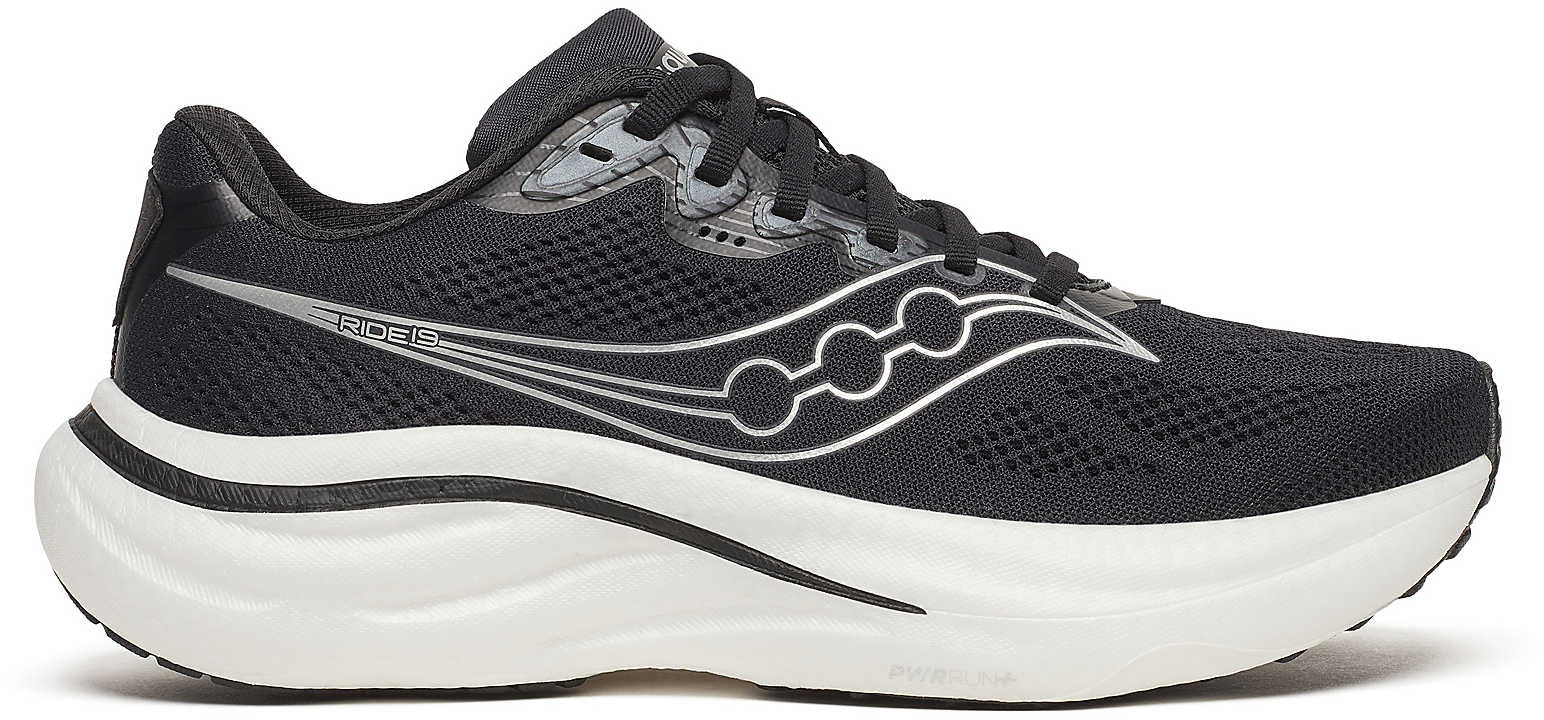 Saucony Ride 19 WIDE FIT Womens Running Shoes - Black