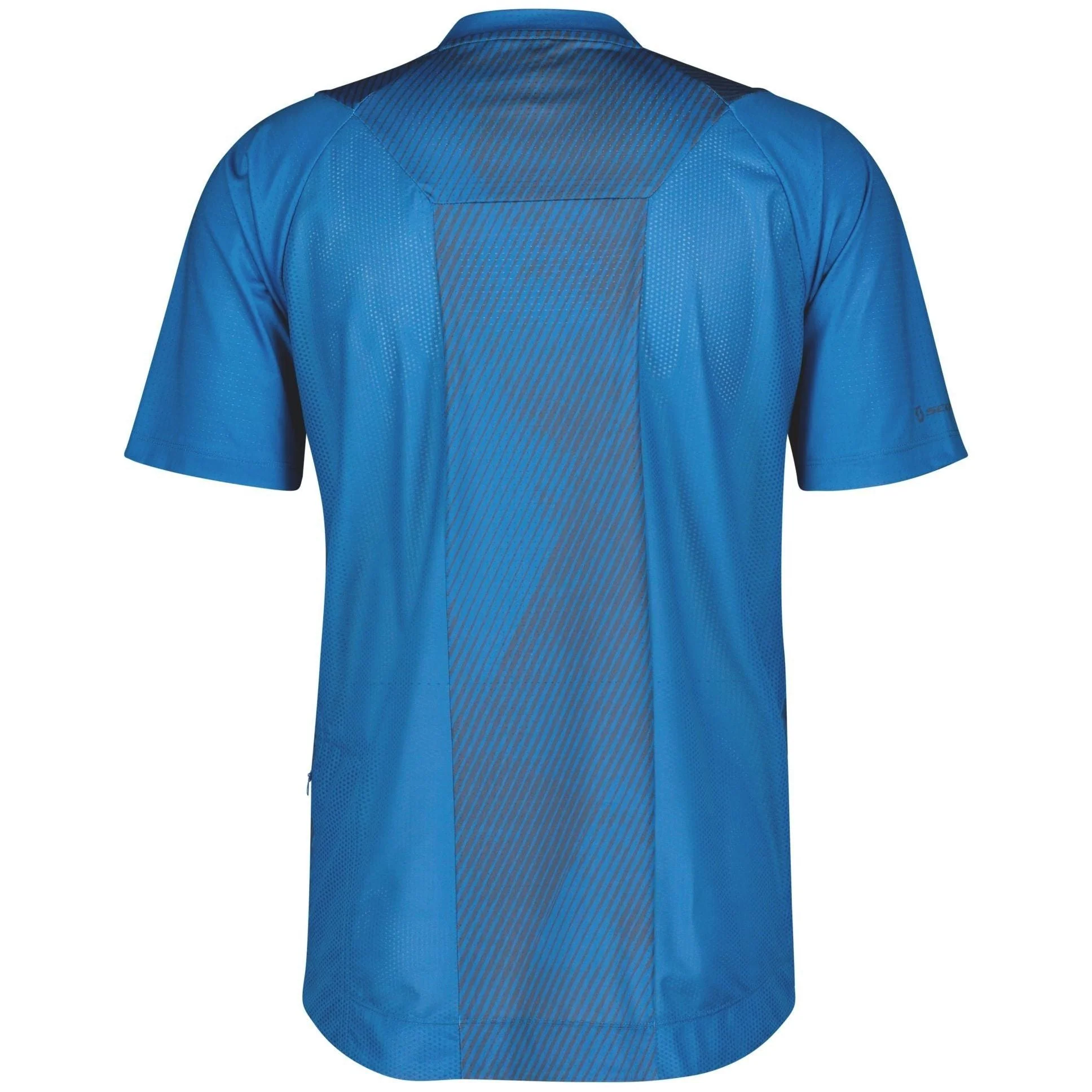 Scott Trail Vertic Zip Short Sleeve Mens Cycling Jersey - Blue - Image 2